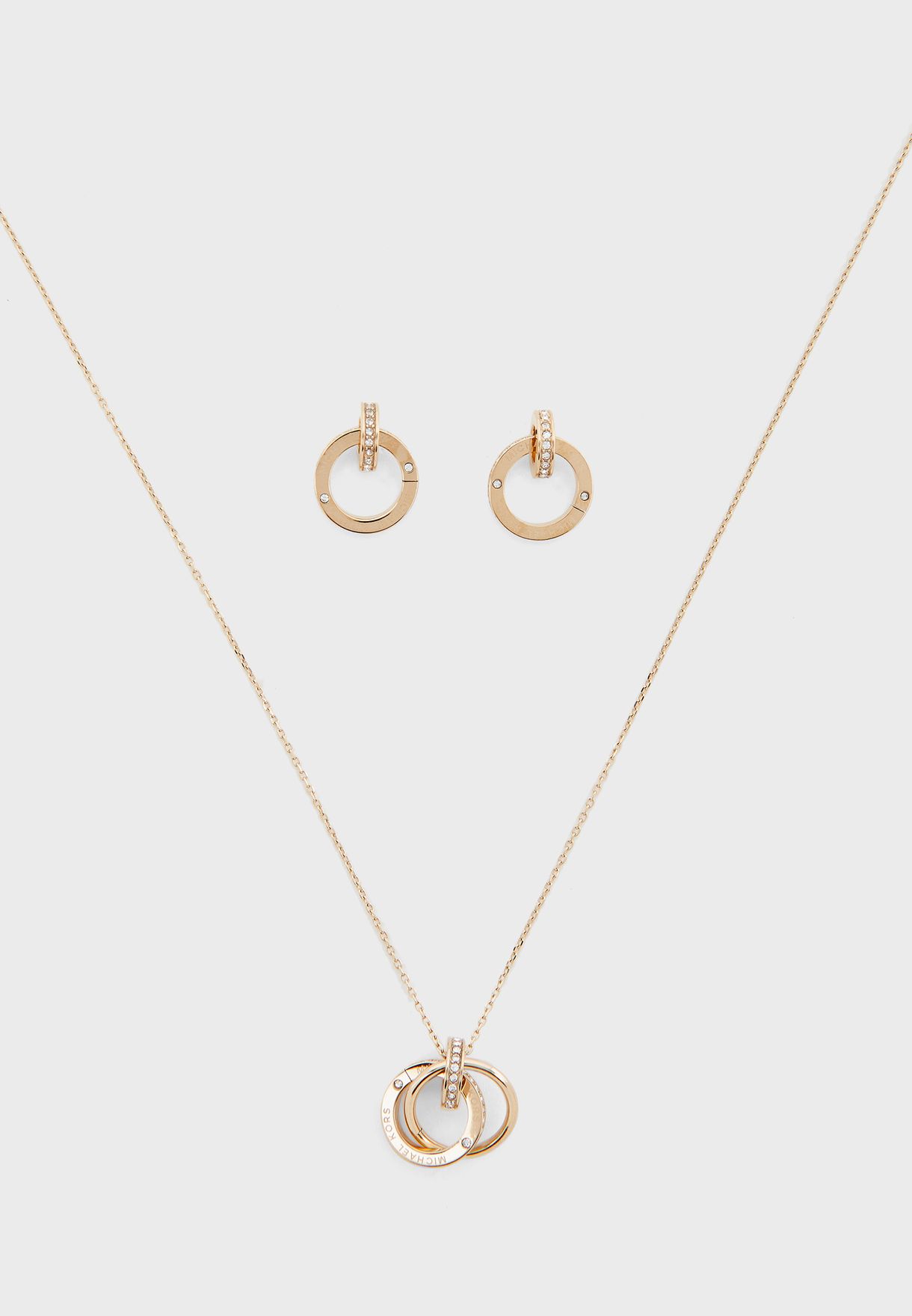 Buy Michael Kors gold Necklace + Drop Earring Set for Women in Manama, Riffa