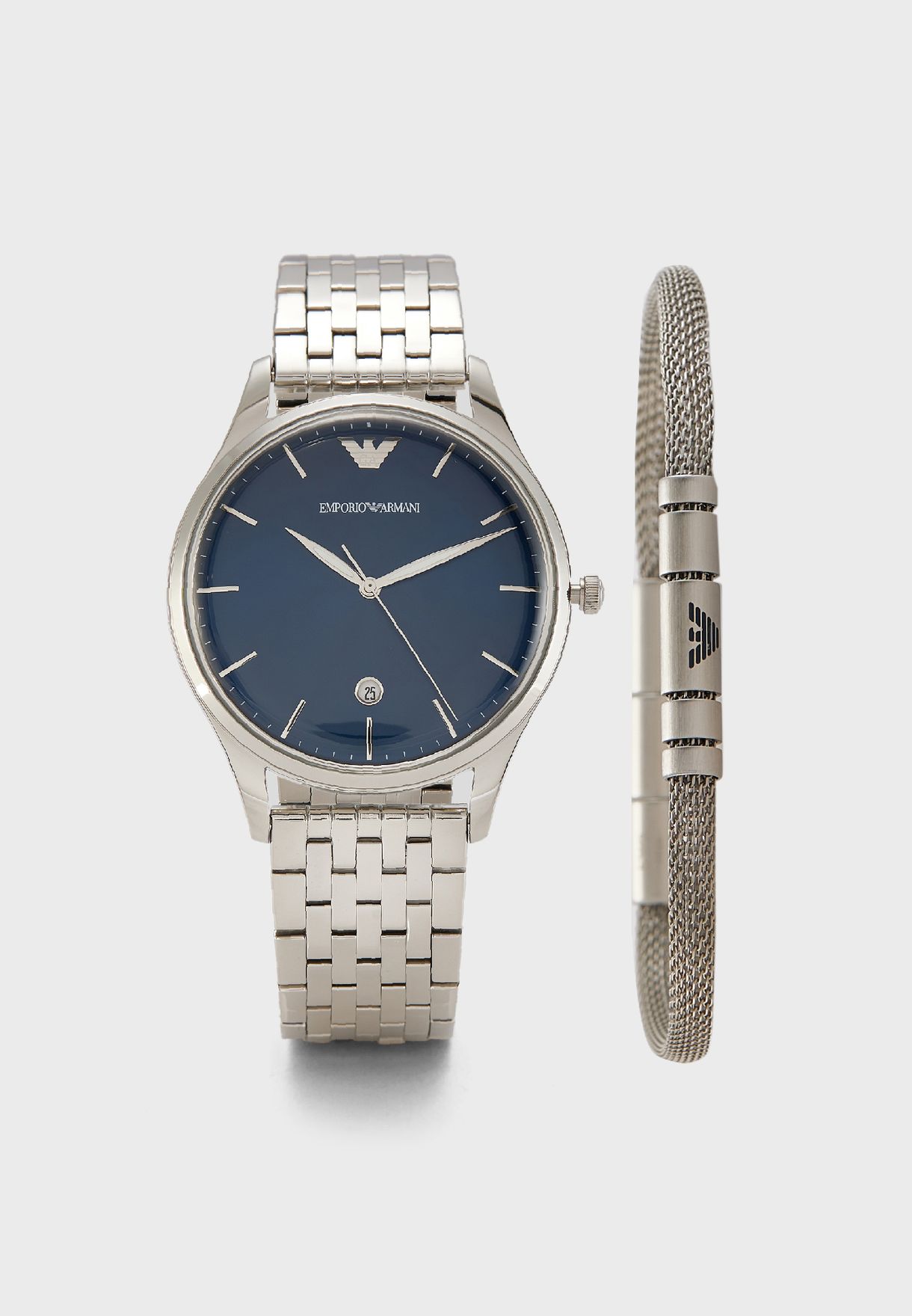 Buy Emporio Armani silver Ar80048 Mesh Strap Analog Watch & Bracelet ...