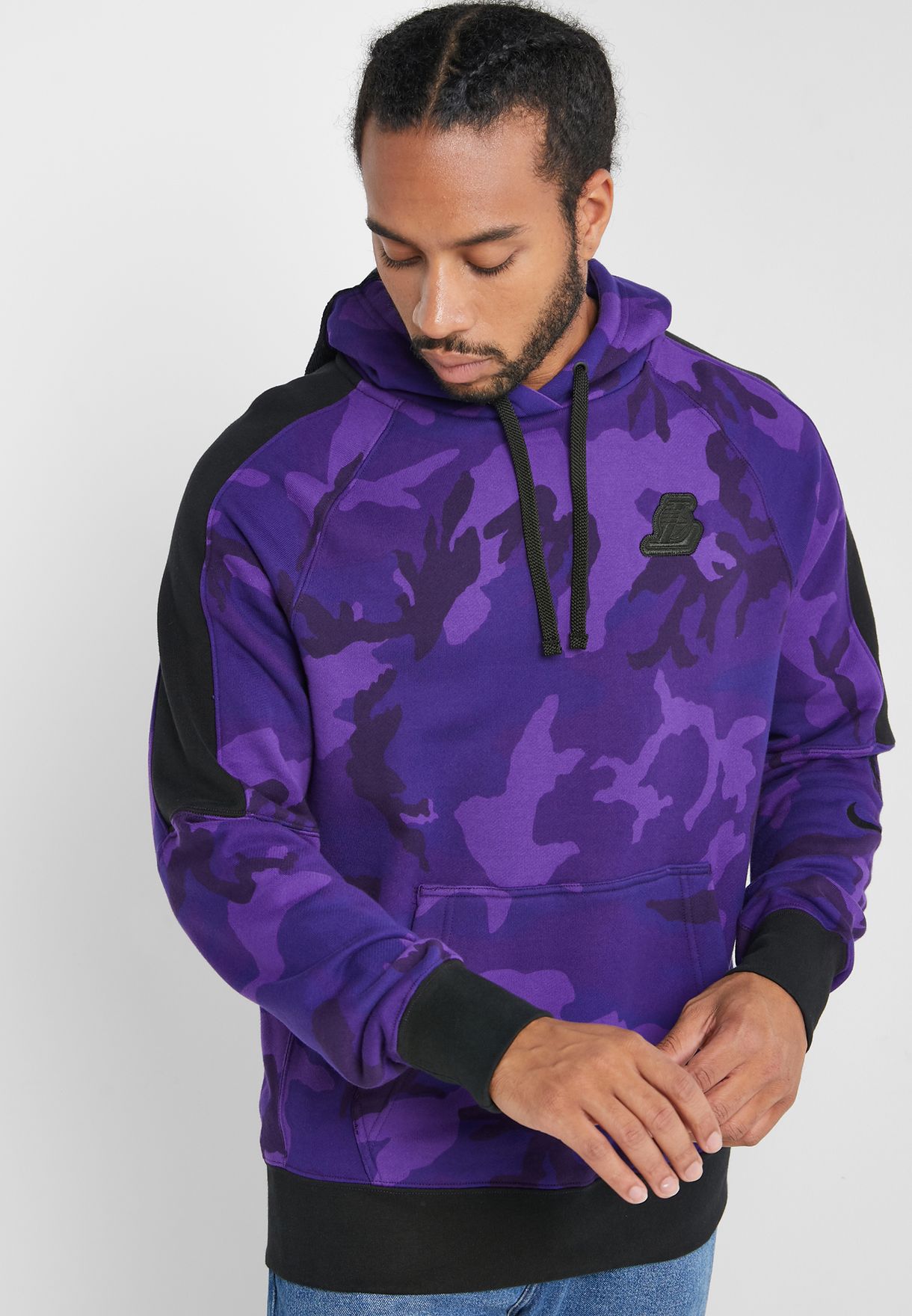 purple lakers hoodie nike