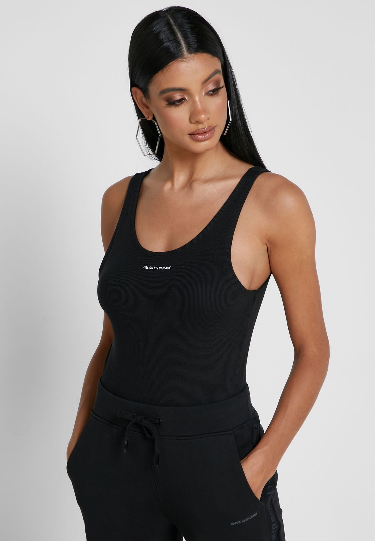 Buy Calvin Klein Jeans black Logo Tank Top for Women in MENA, Worldwide