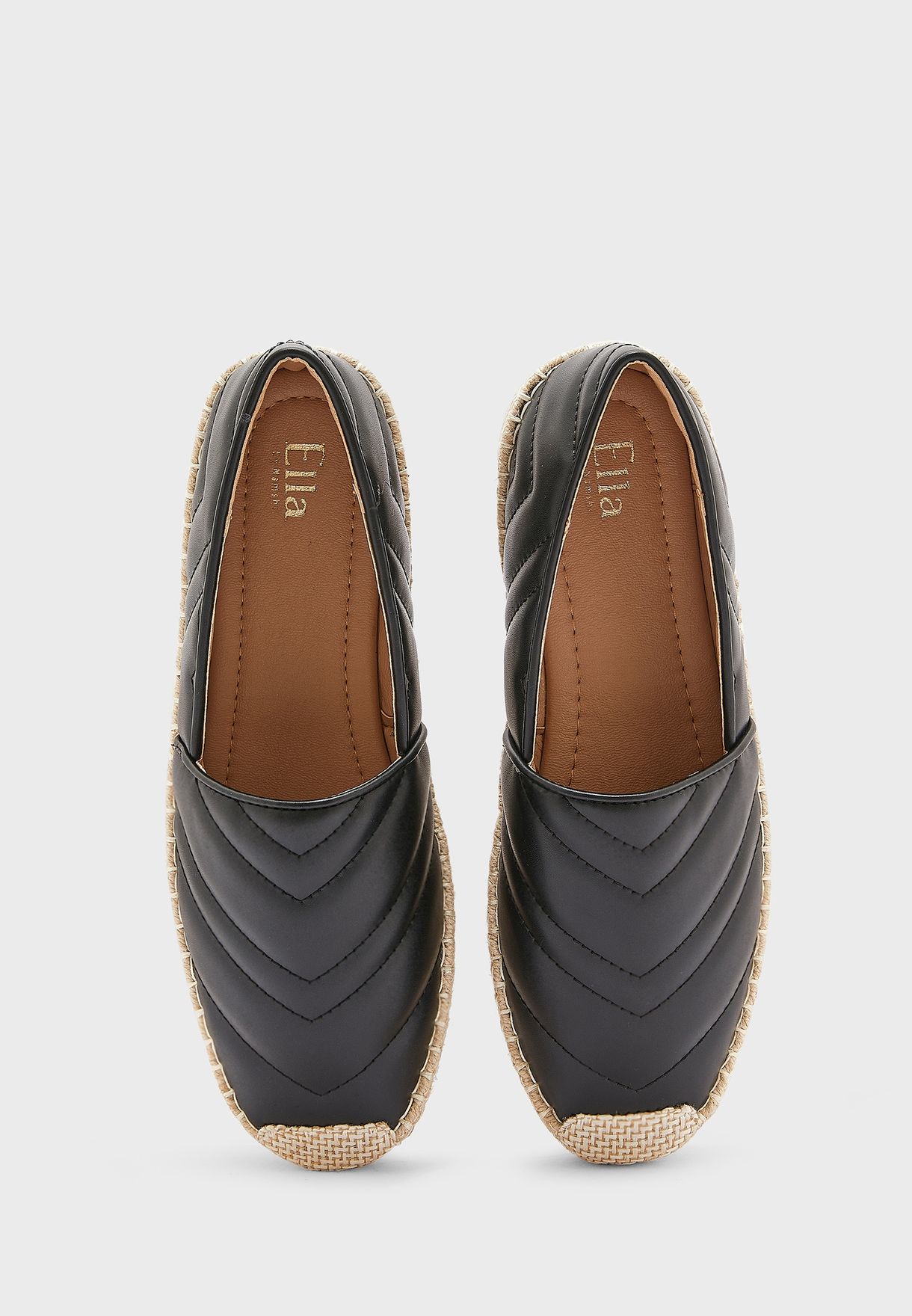 Zig Zag Quilted Flat Espadrille