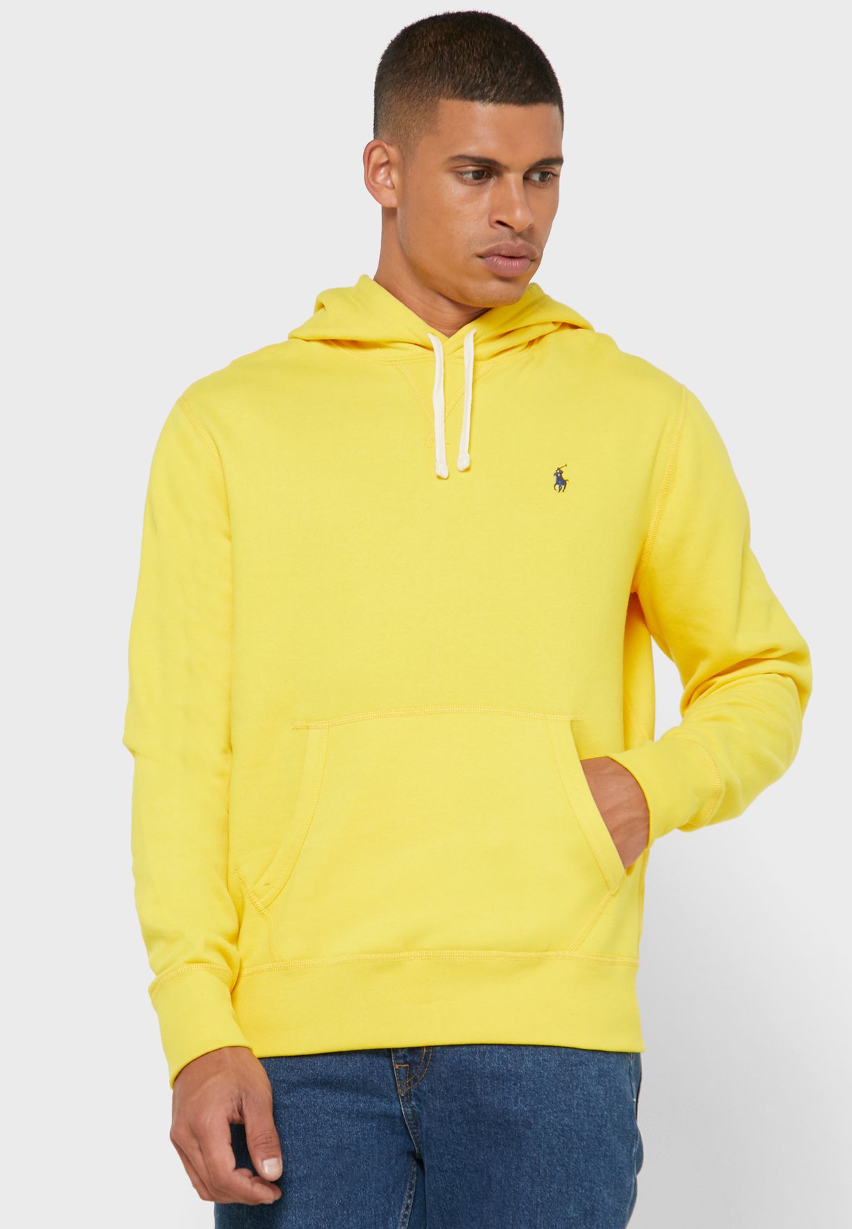 Buy Polo Ralph Lauren yellow Logo Fleece Hoodie for Men in MENA, Worldwide