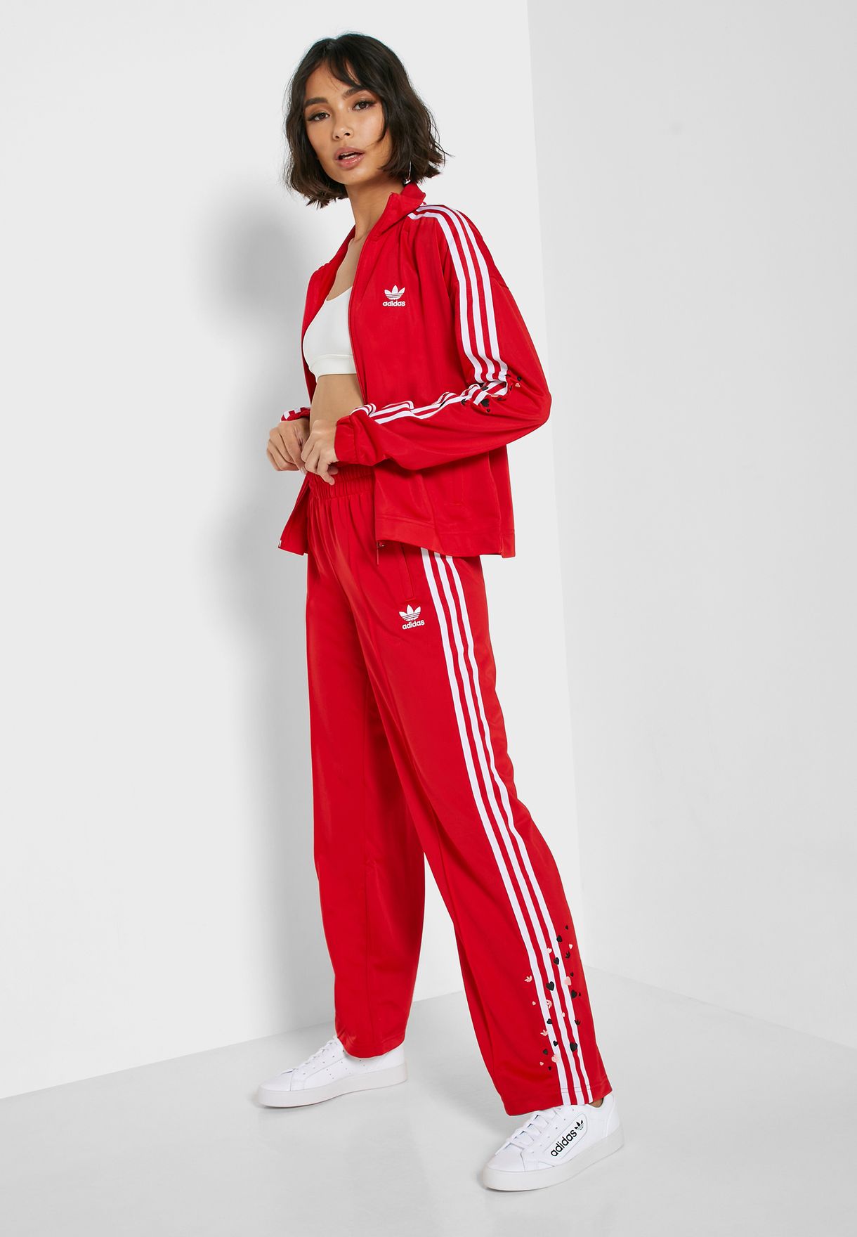 adidas red track pant
