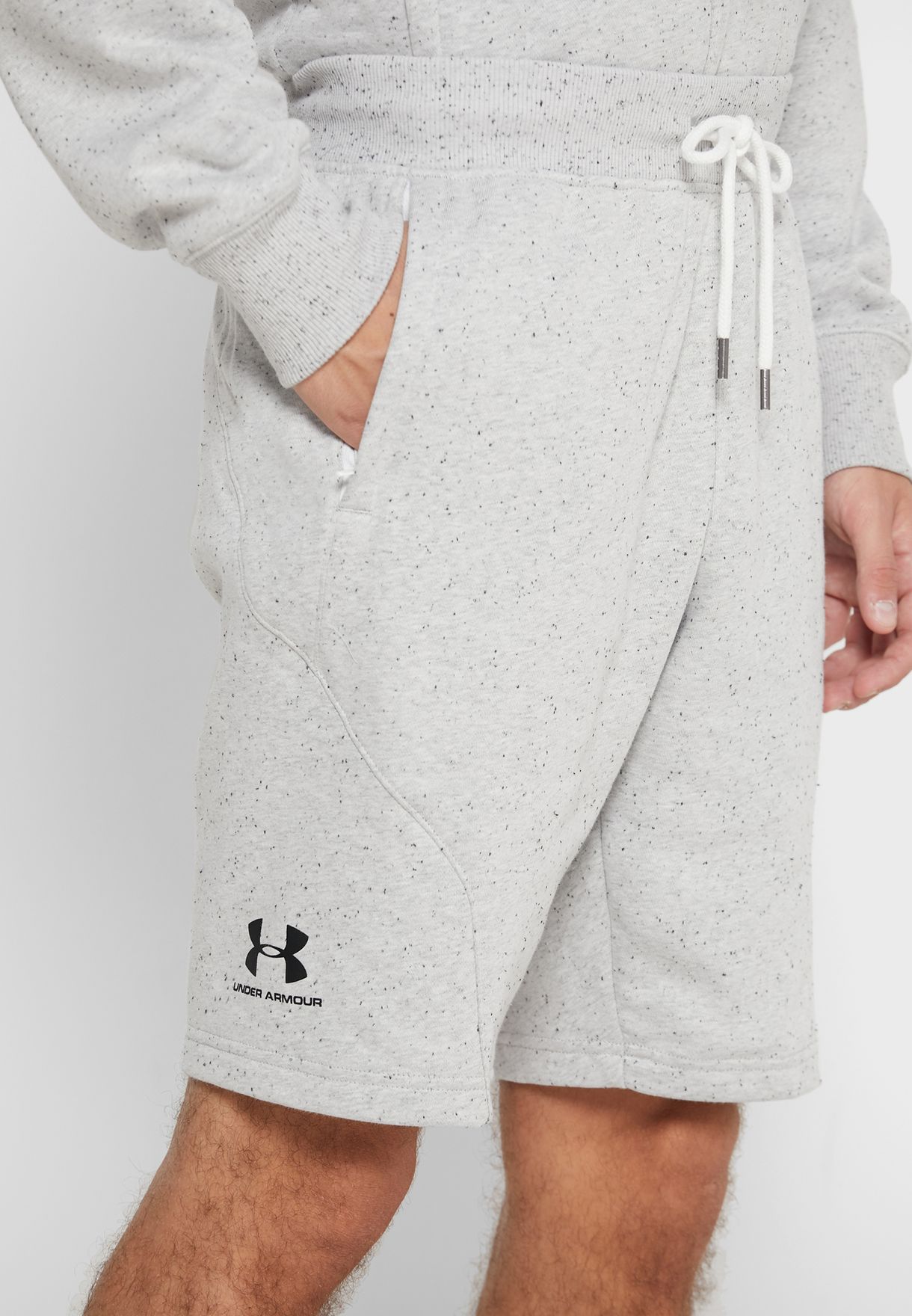 under armour speckled fleece shorts