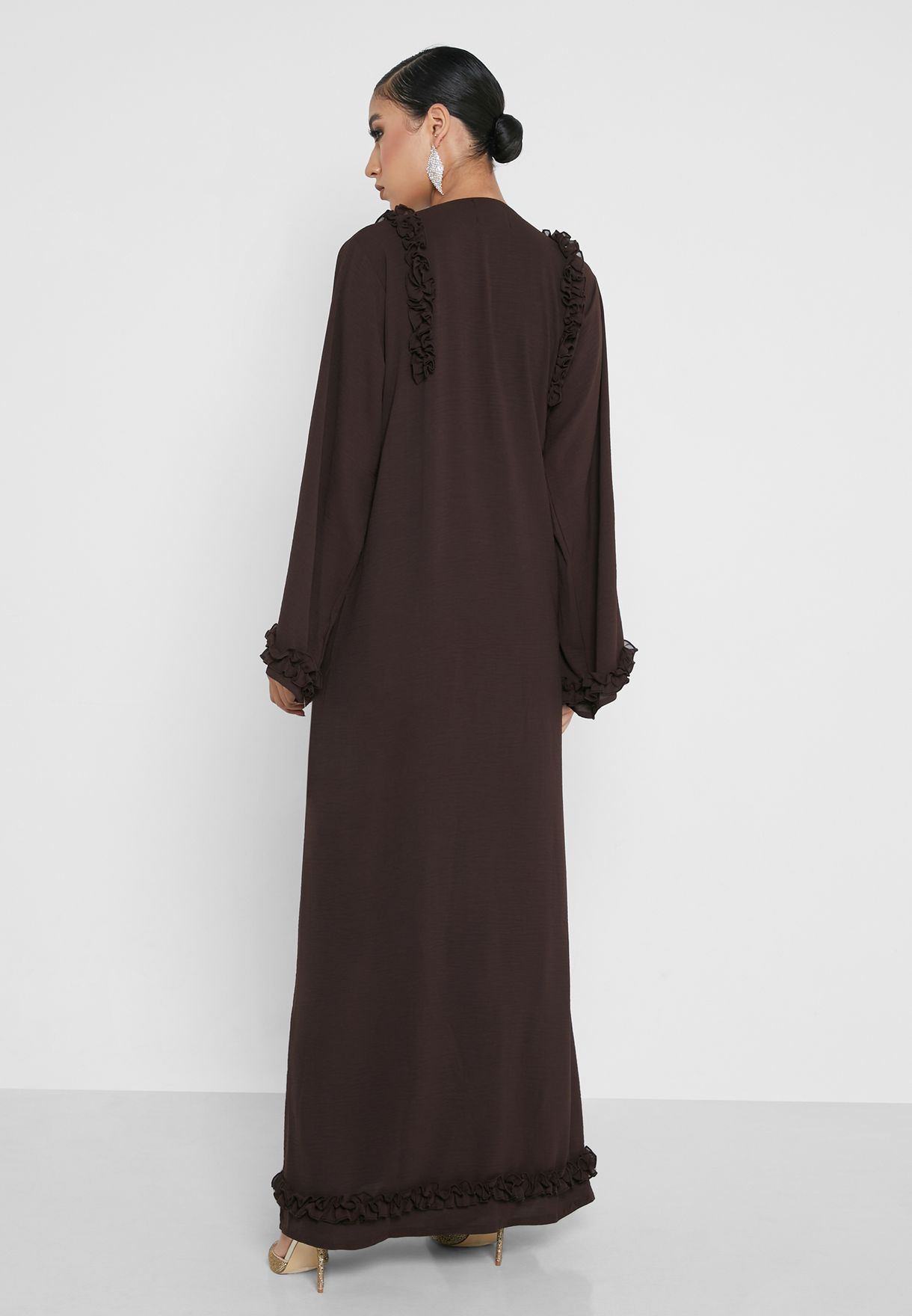 Longline Ruffle Detail Abaya