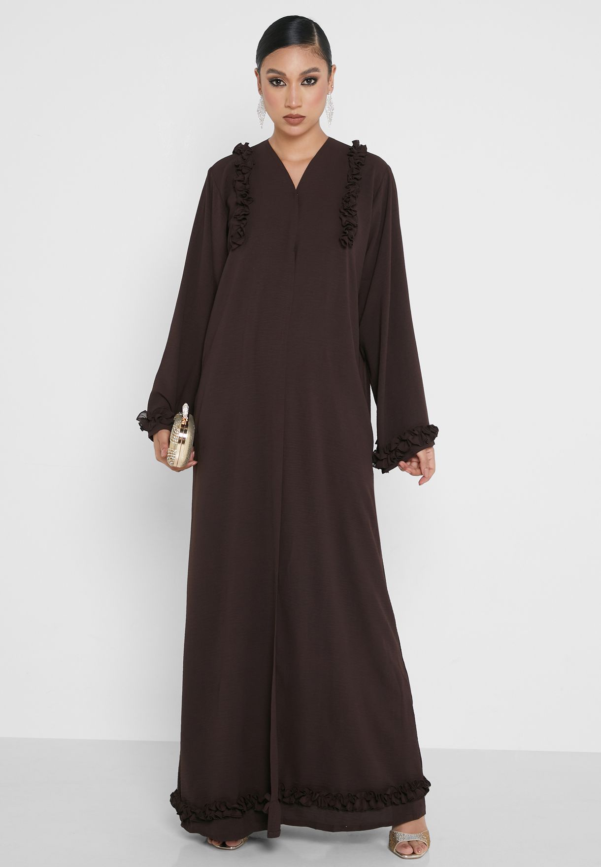 Longline Ruffle Detail Abaya