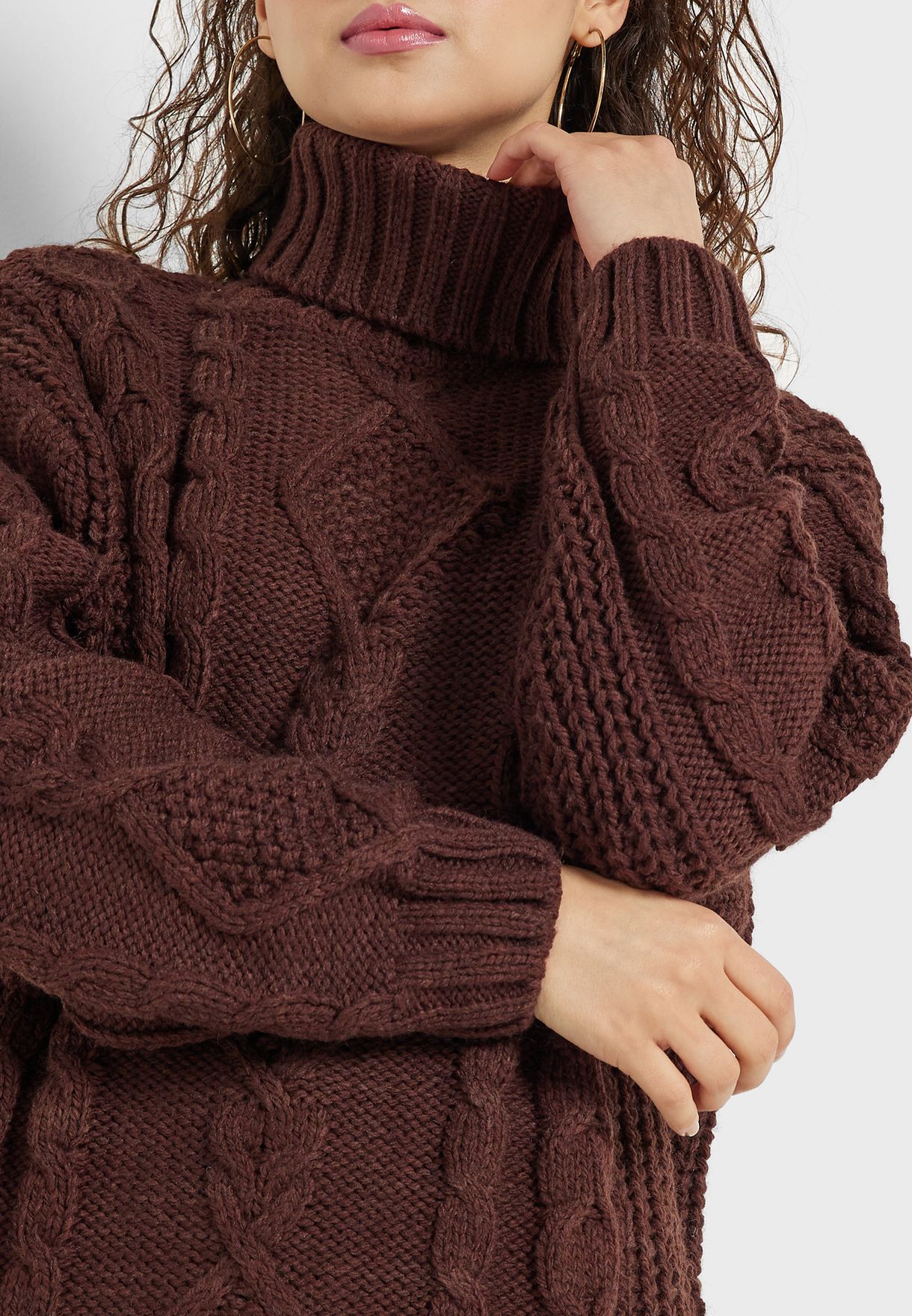 Turtle Neck Knitted Sweater