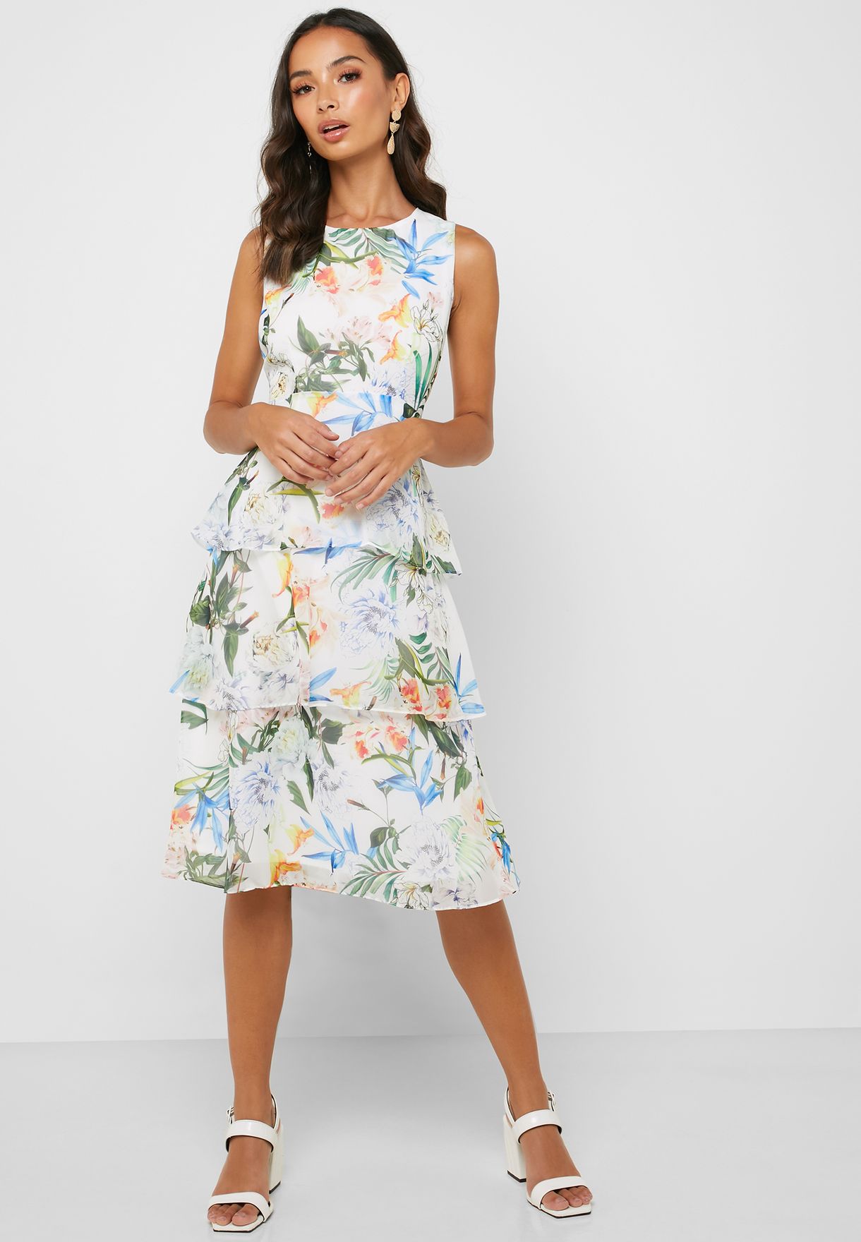 wallis tropical print dress