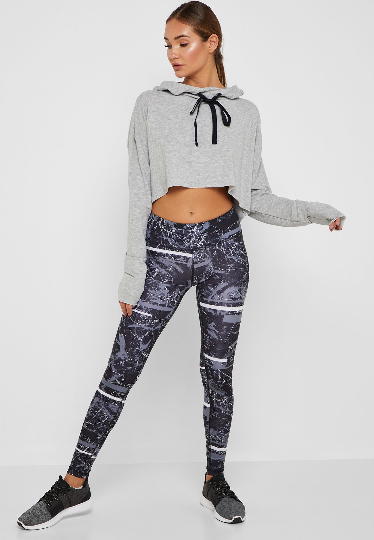 reebok crop top hoodie