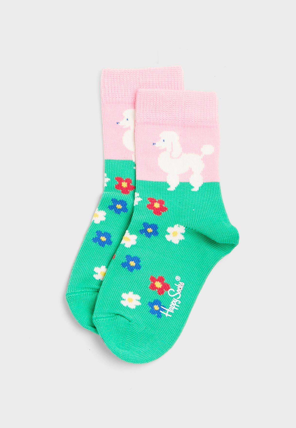 Kids Poodle & Flowers Socks