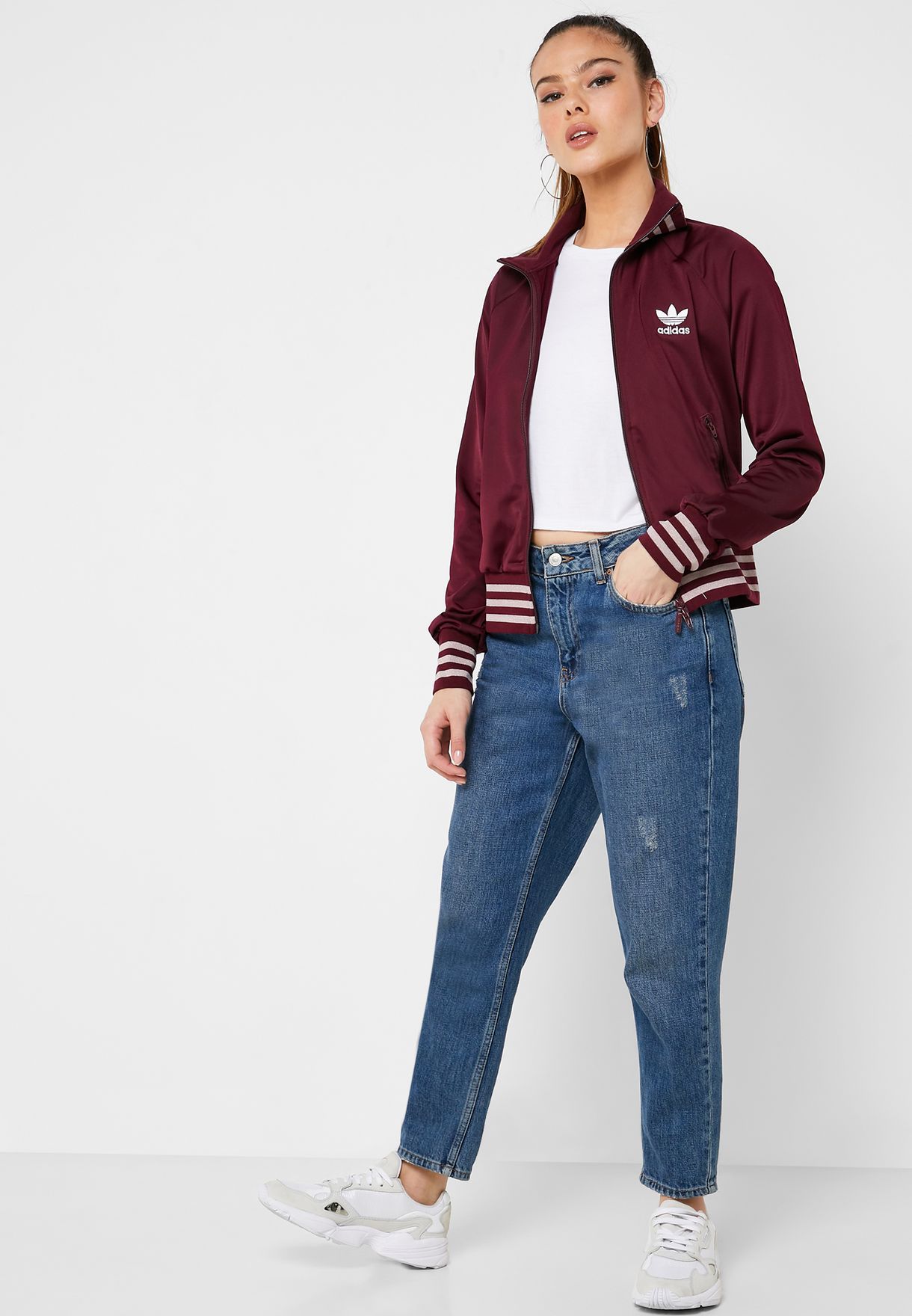 adidas track jacket with jeans
