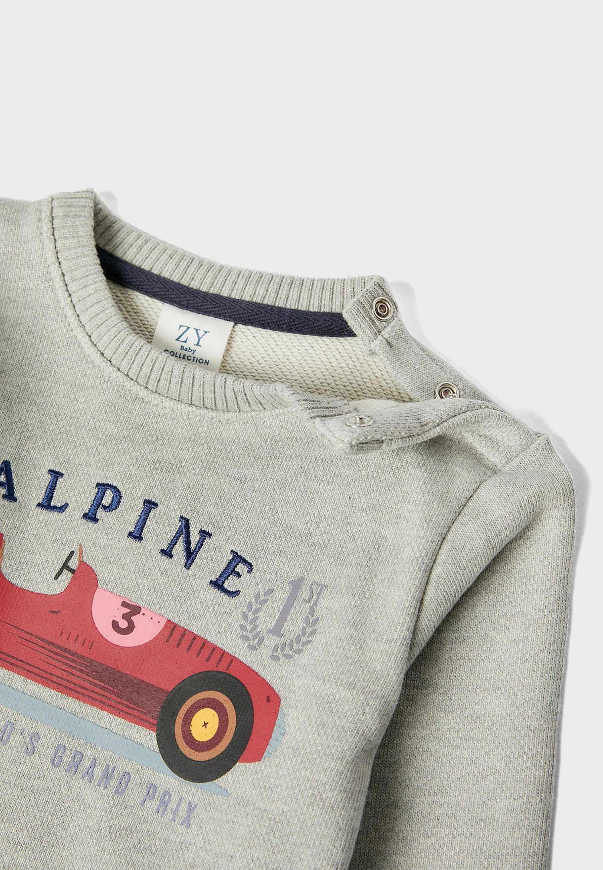 Infant Racing Car Print Knitted Sweater