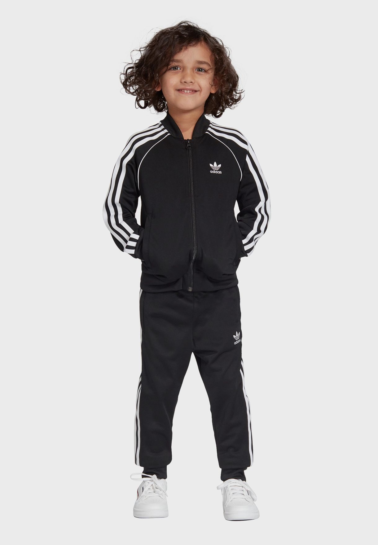 adidas black tracksuit kids
