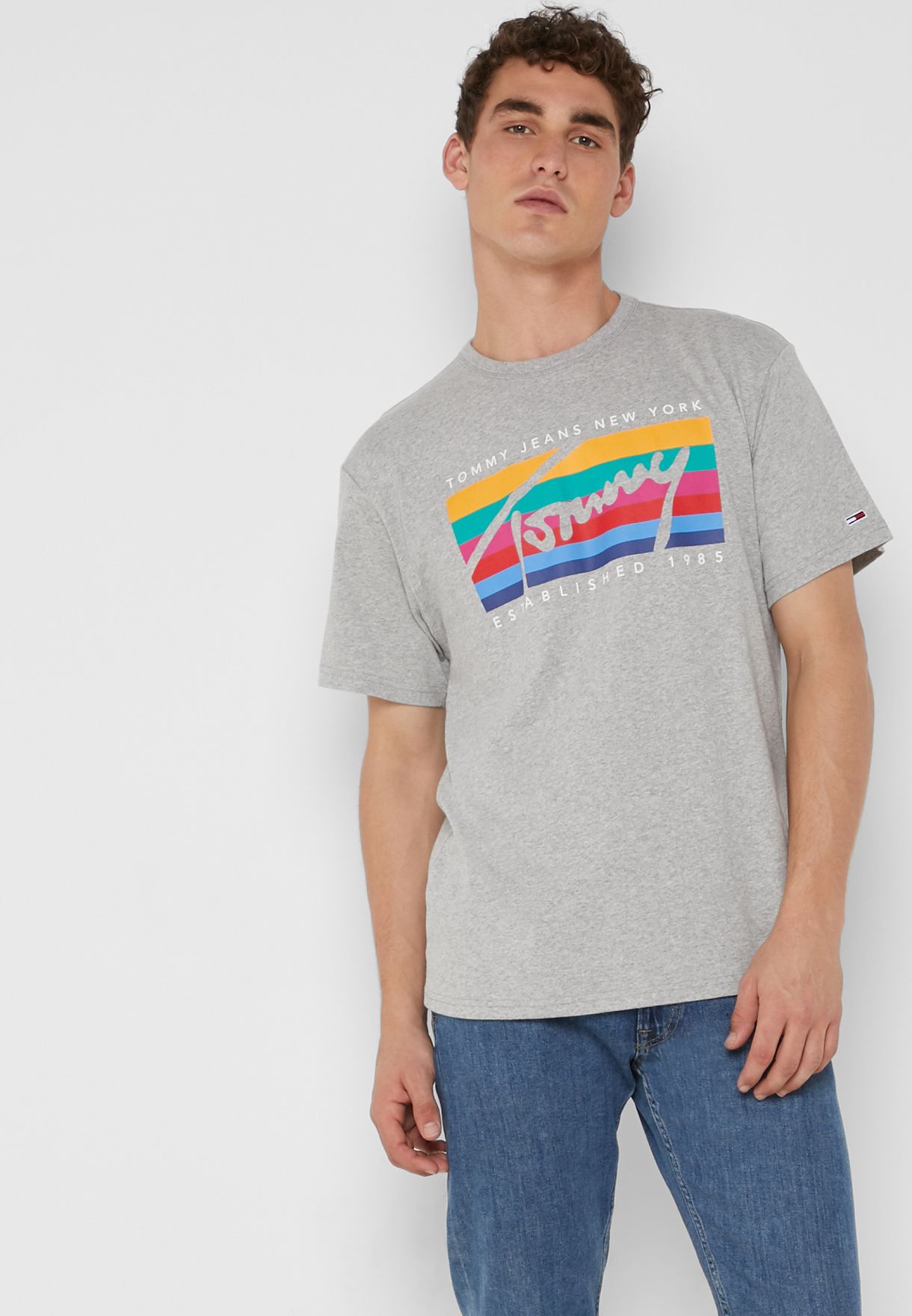 tommy jeans rainbow shirt