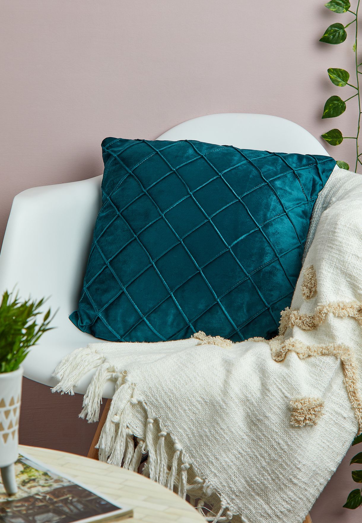 Quilted Pattern Cushion With Insert 45X45Cm