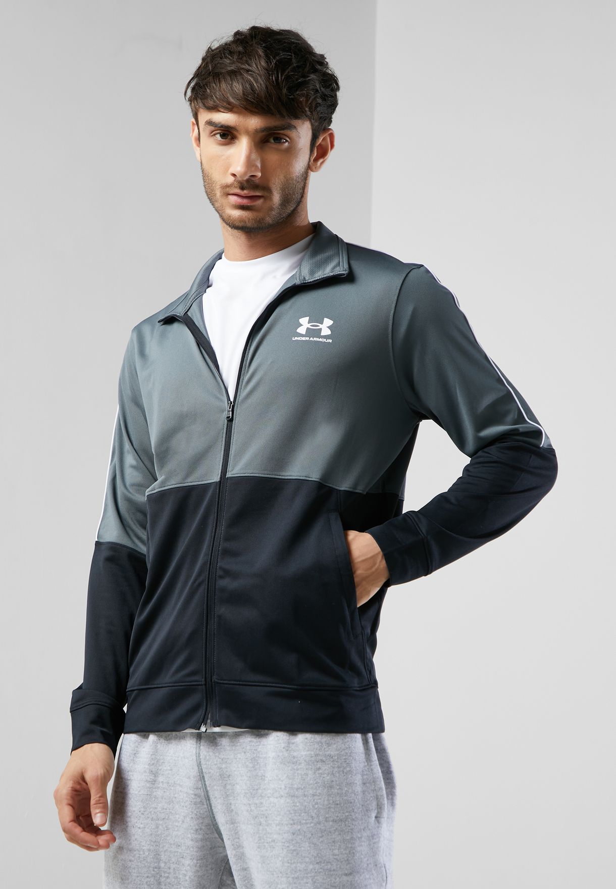 Buy Under Armour grey Pique Track Jacket for Kids in MENA, Worldwide