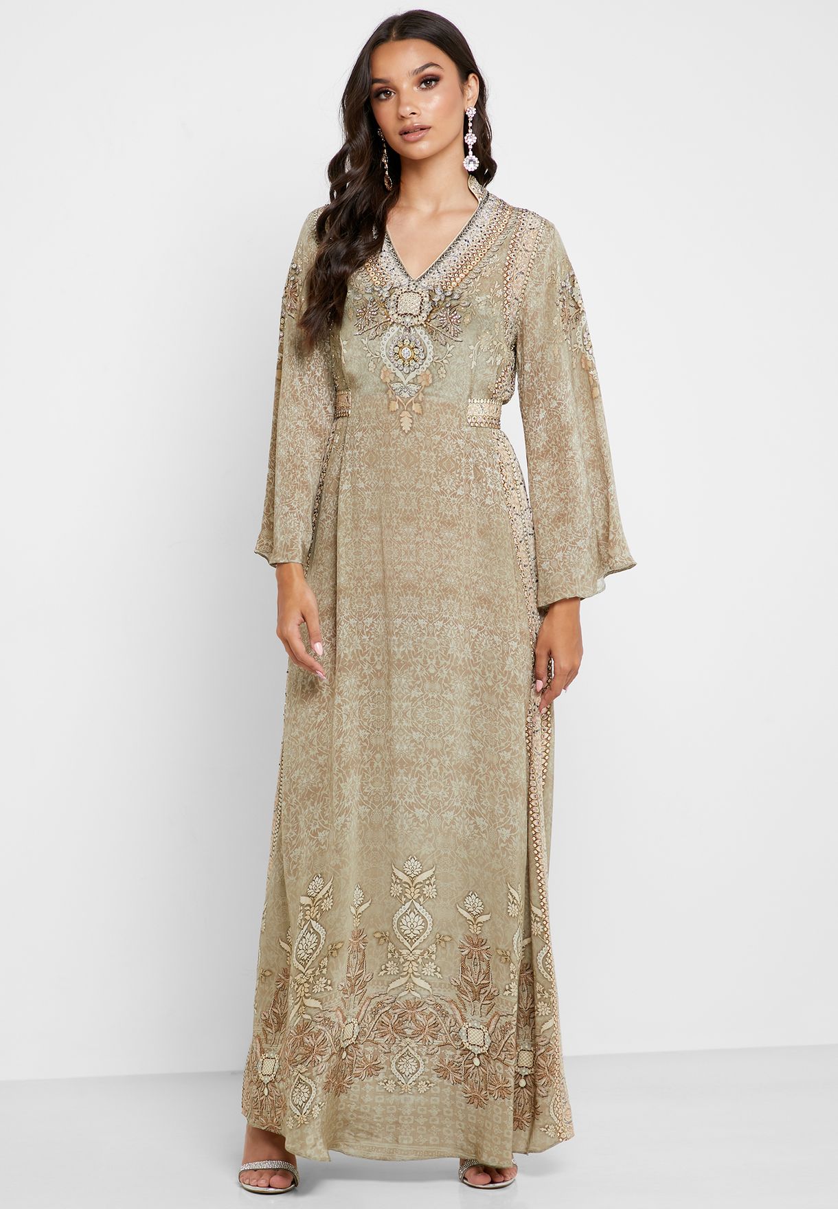 Buy Nirraamyaa prints Embellished Kaftan for Women in MENA, Worldwide ...