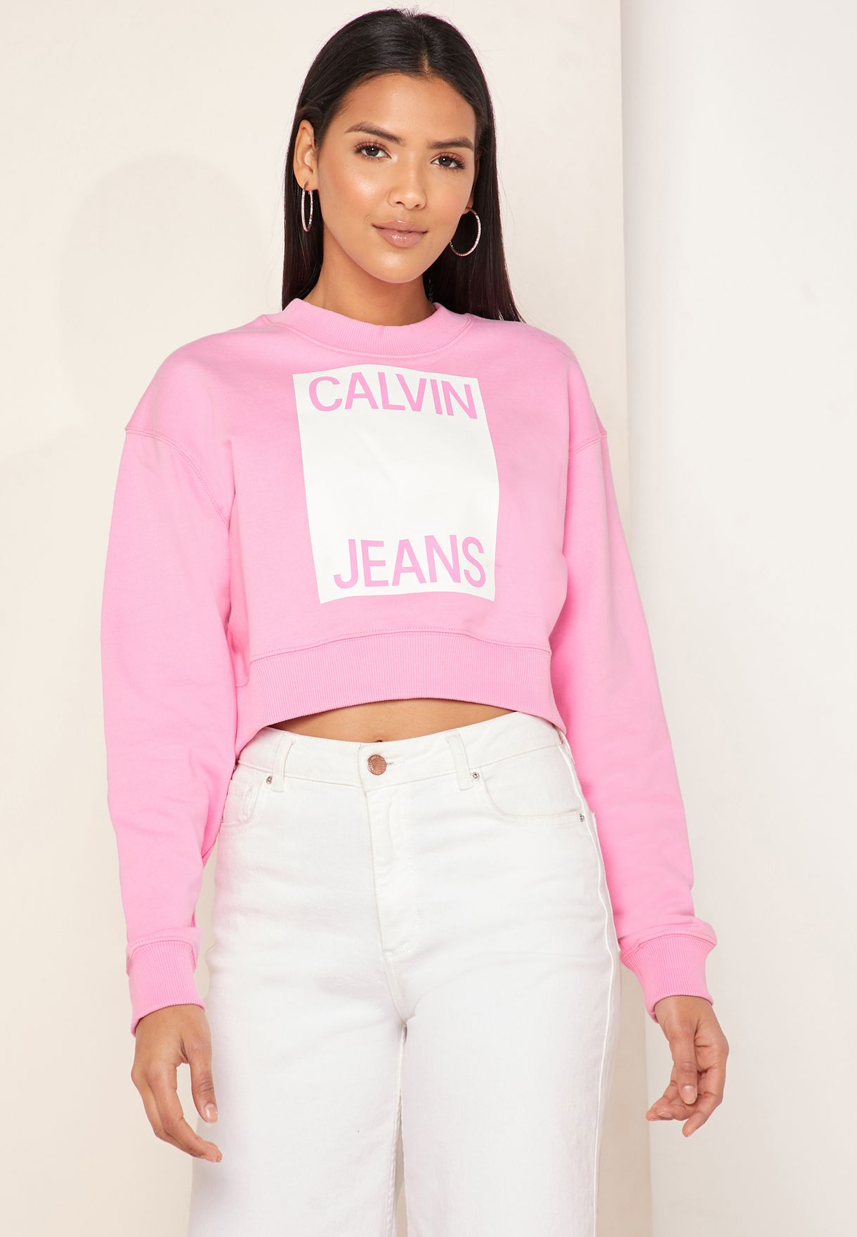 calvin klein jeans pink hoodie