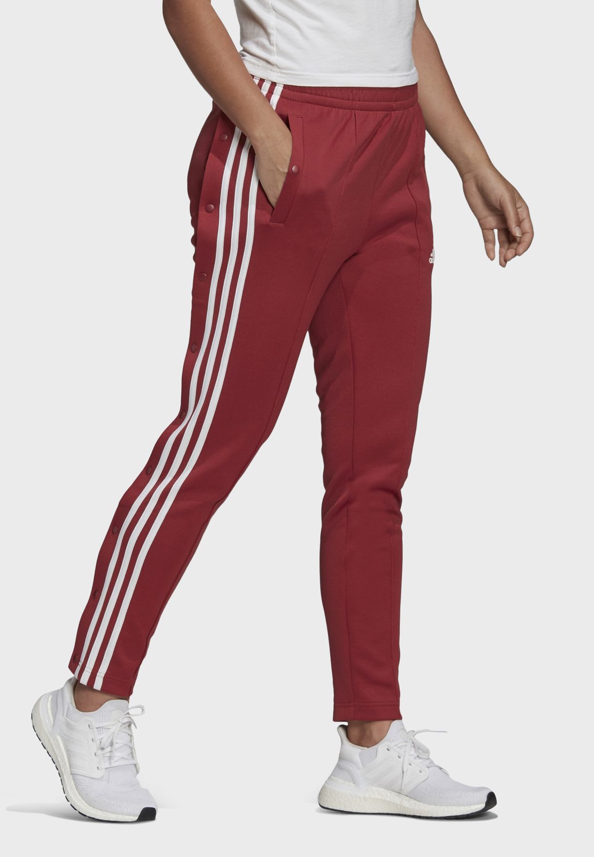 adidas snap pants red
