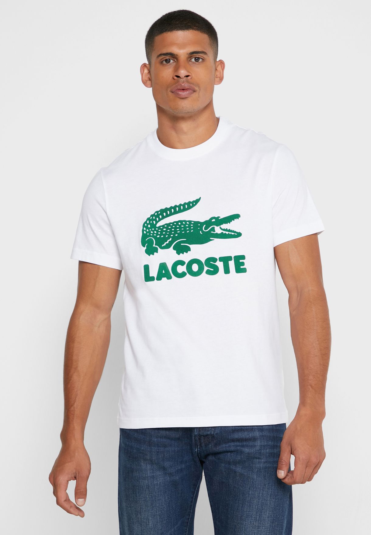 lacoste white crew neck t shirt