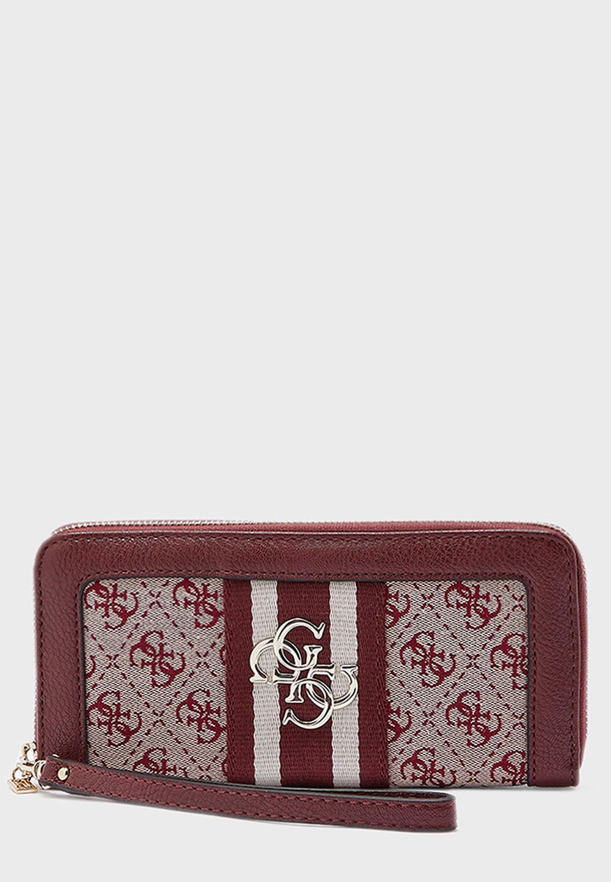 burgundy guess wallet