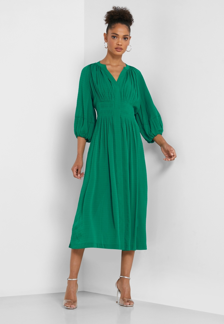 Buy French Connection green Cora Shirred Waist Dress for Women in Kuwait  city, other cities