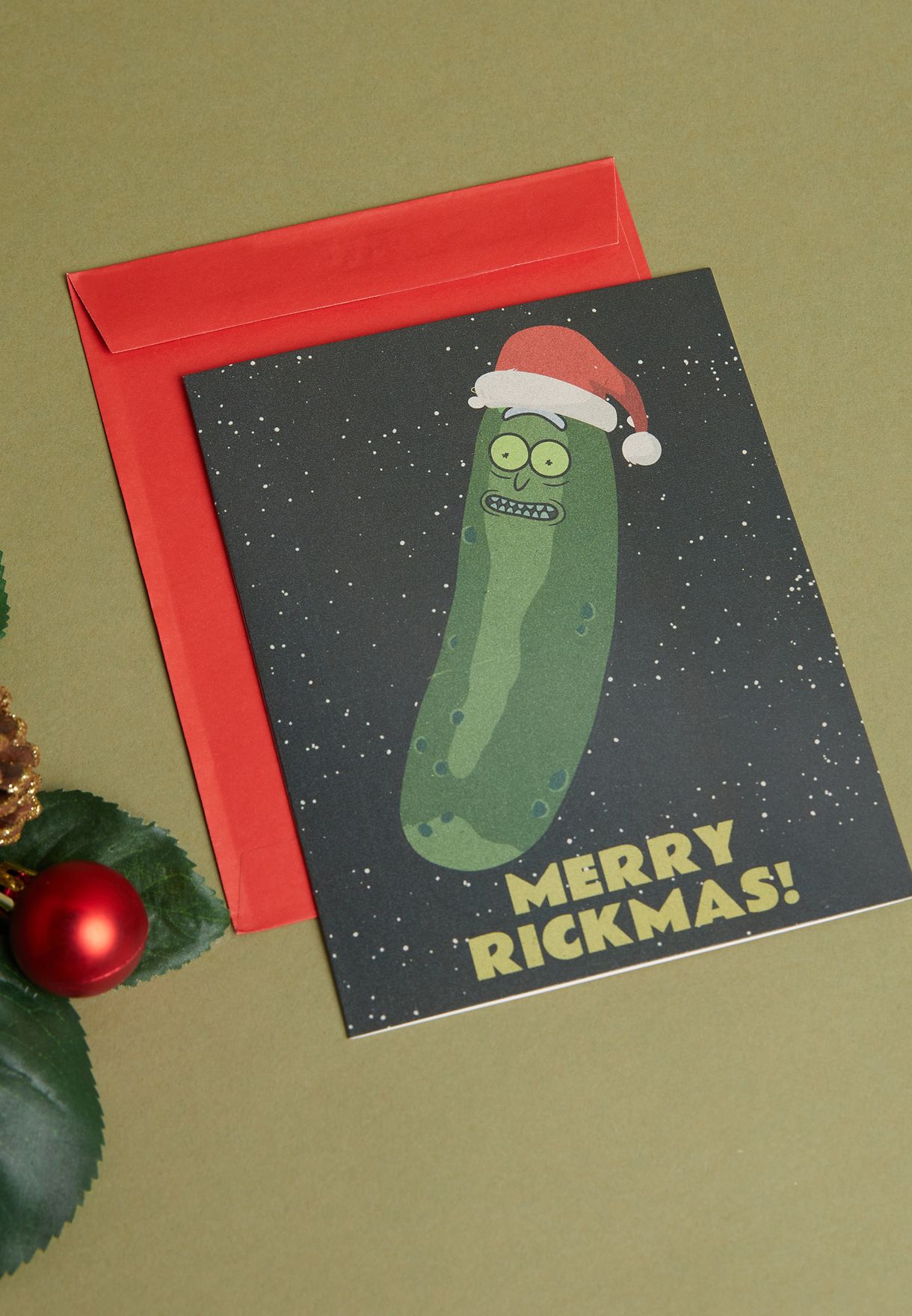 Rick & Morty Pickle Rick Christmas Card 2021