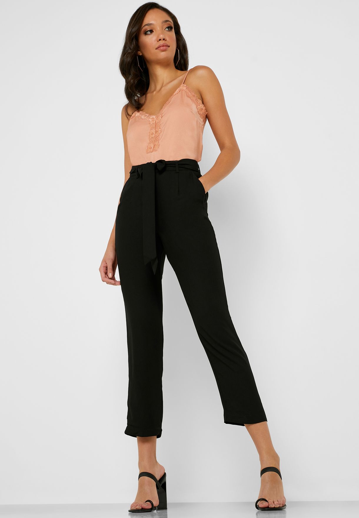 black tie waist jeans