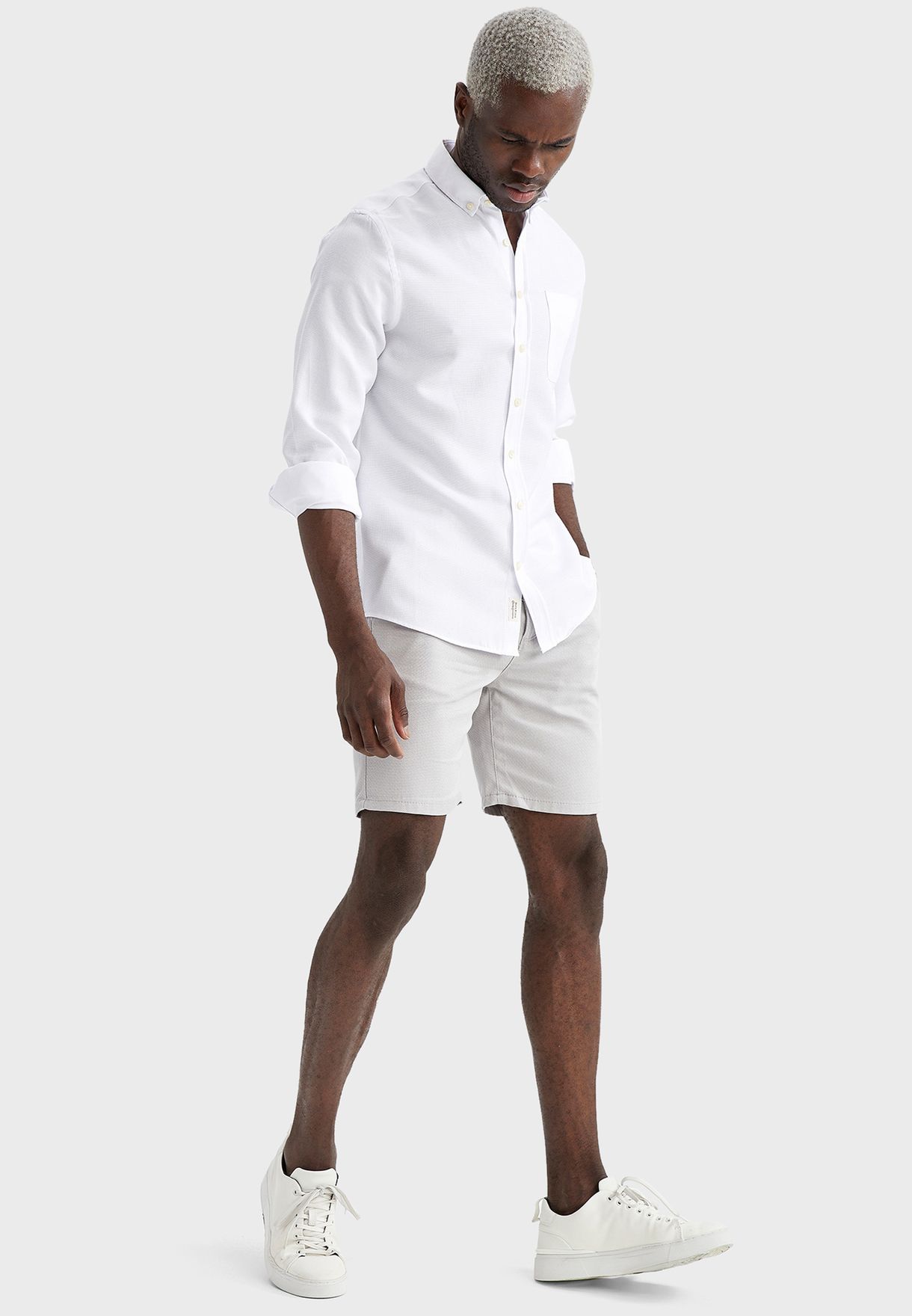 Buy Defacto grey Essential Shorts for Men in Manama, Riffa