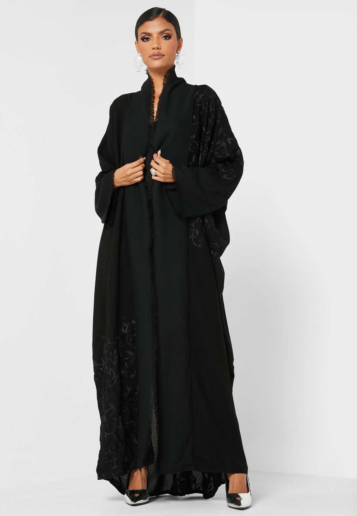 Buy Hayas Closet black Embellished Abaya for Women in MENA, Worldwide ...
