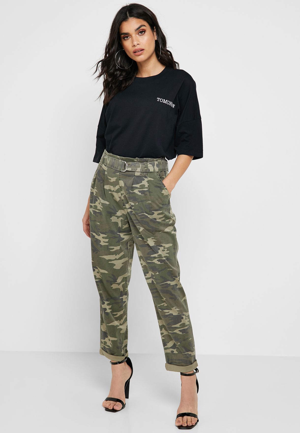 army print cargo pants for womens