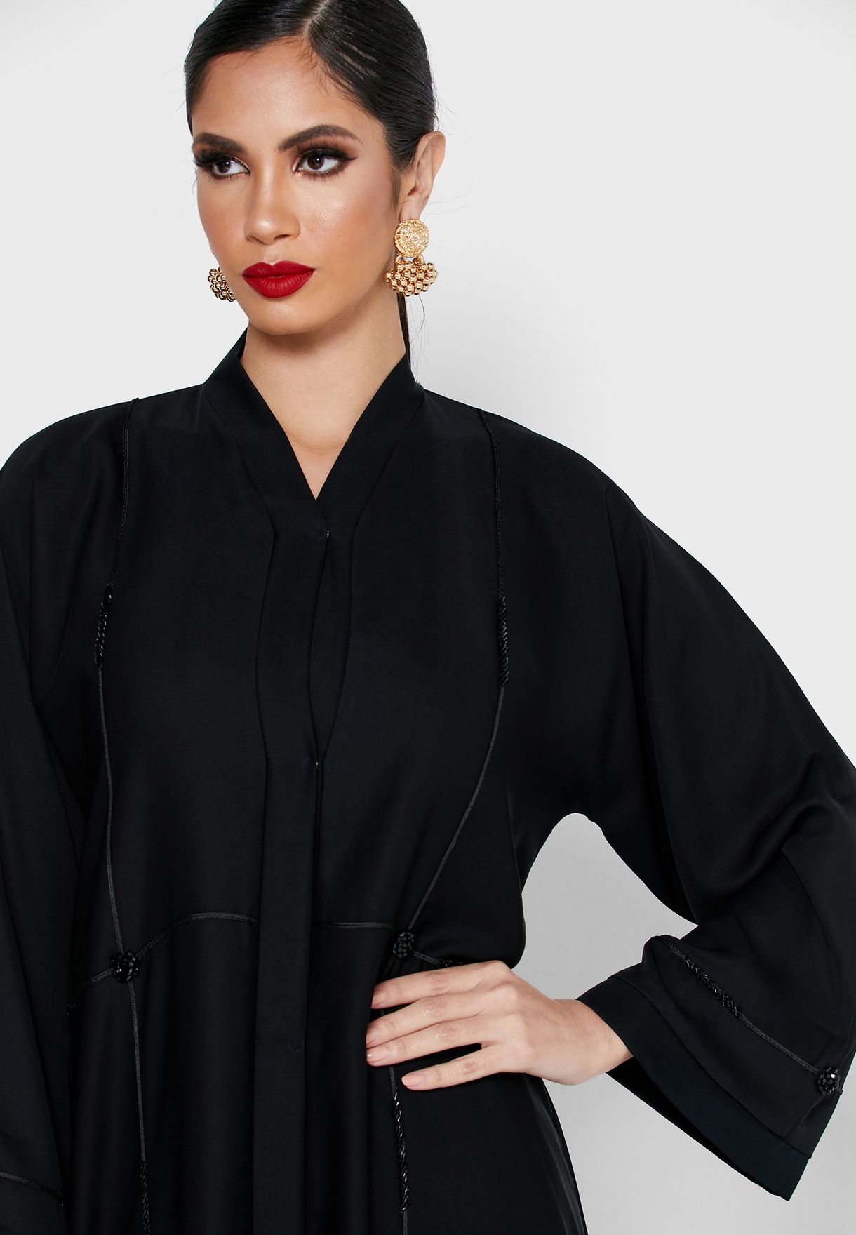 Buy Khizana black Embellished Detail Abaya for Women in MENA, Worldwide ...