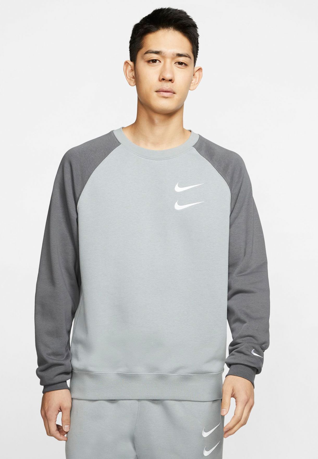 Buy Nike grey NSW Swoosh Sweatshirt for Men MENA, Worldwide