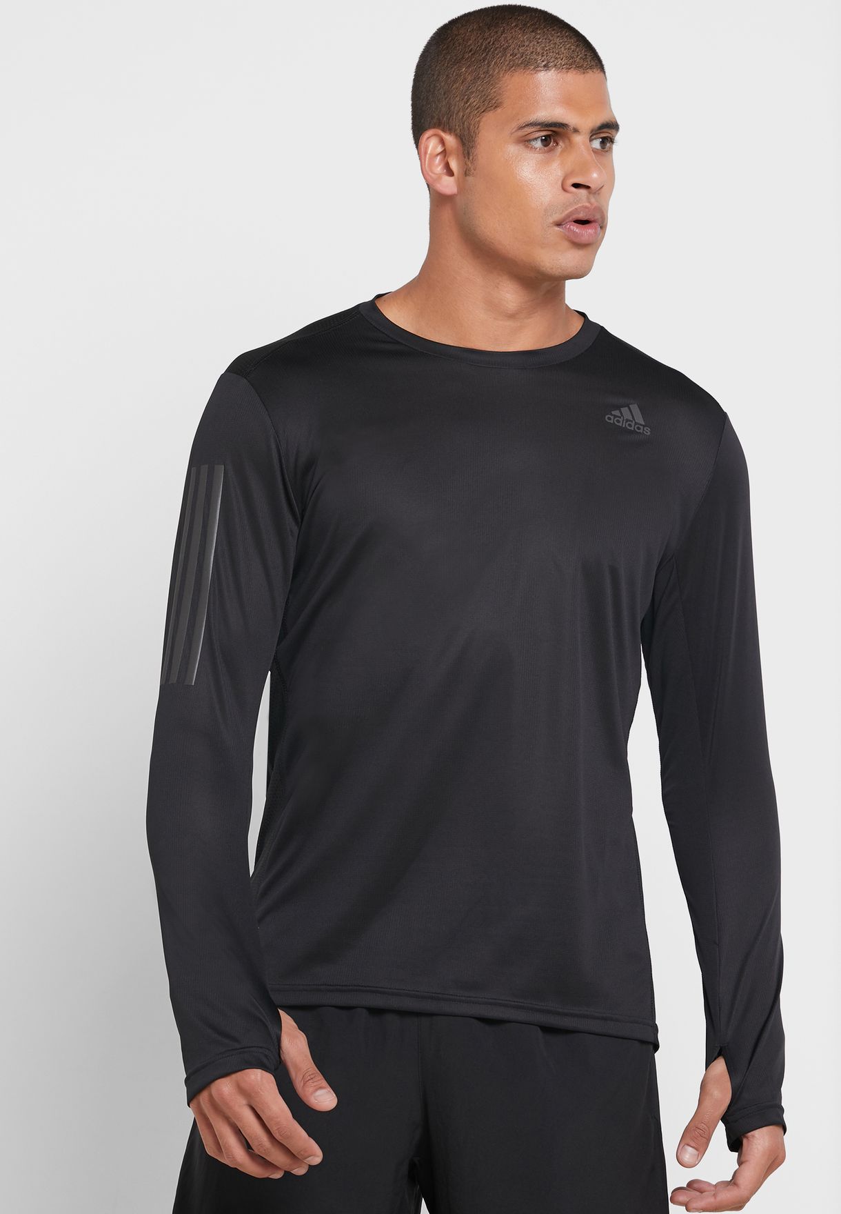 Buy adidas black Own The Run T-Shirt 