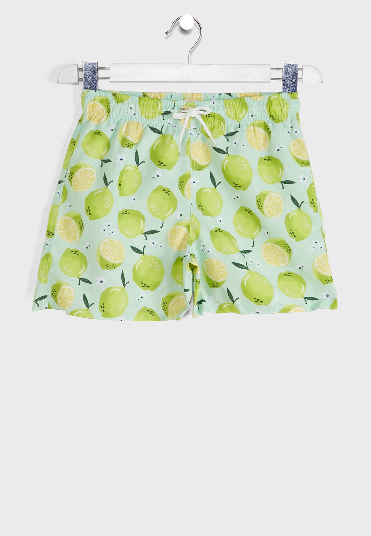 Kids Lime Print Swim Shorts