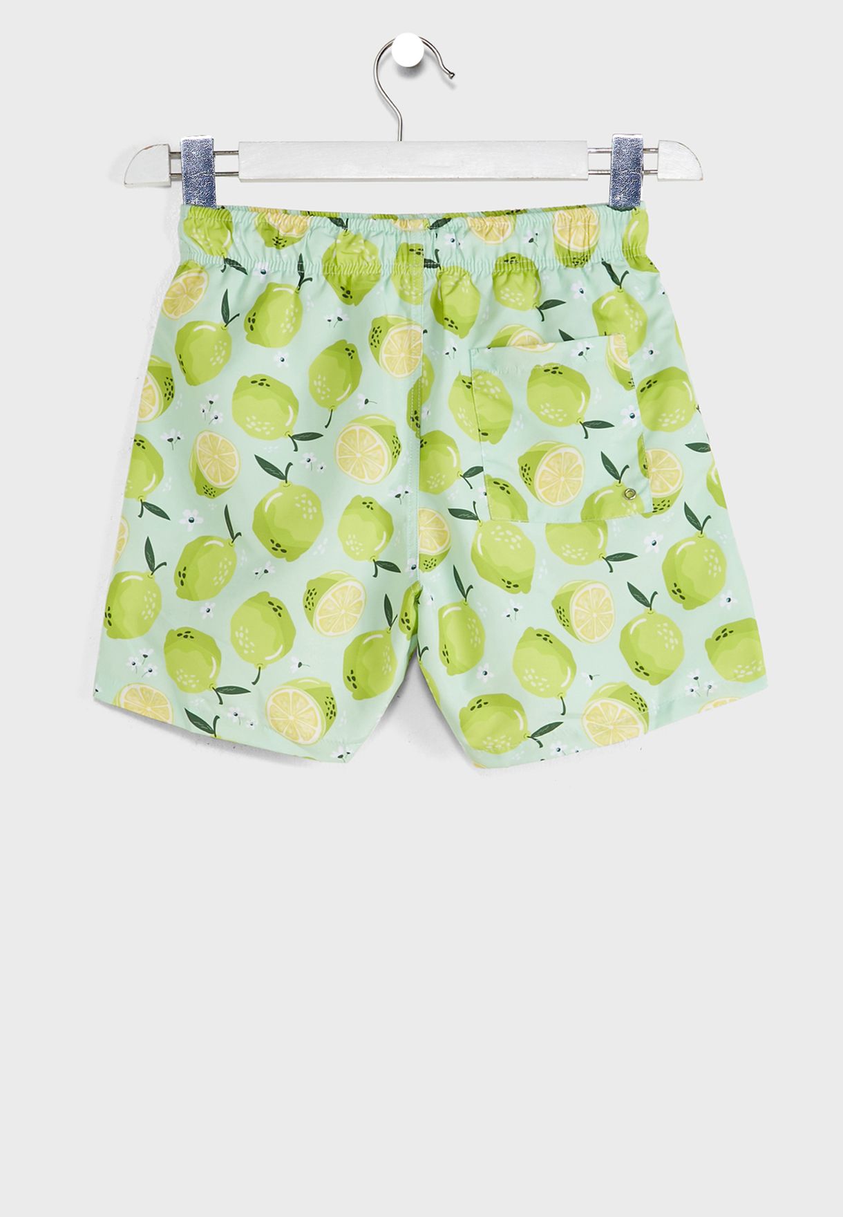 Kids Lime Print Swim Shorts