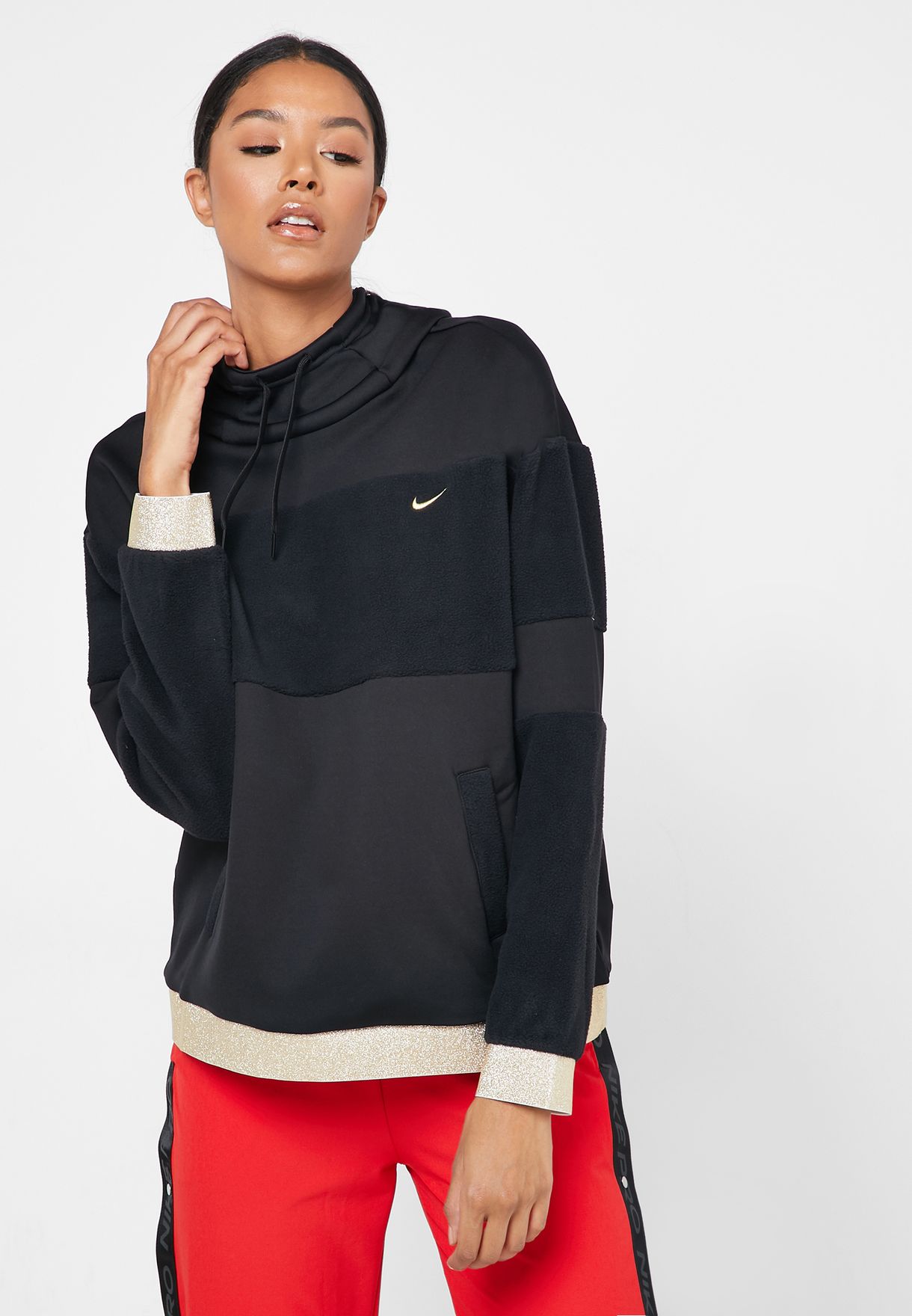 Buy Nike black Icon Clash Fleece Hoodie for Kids in MENA, Worldwide
