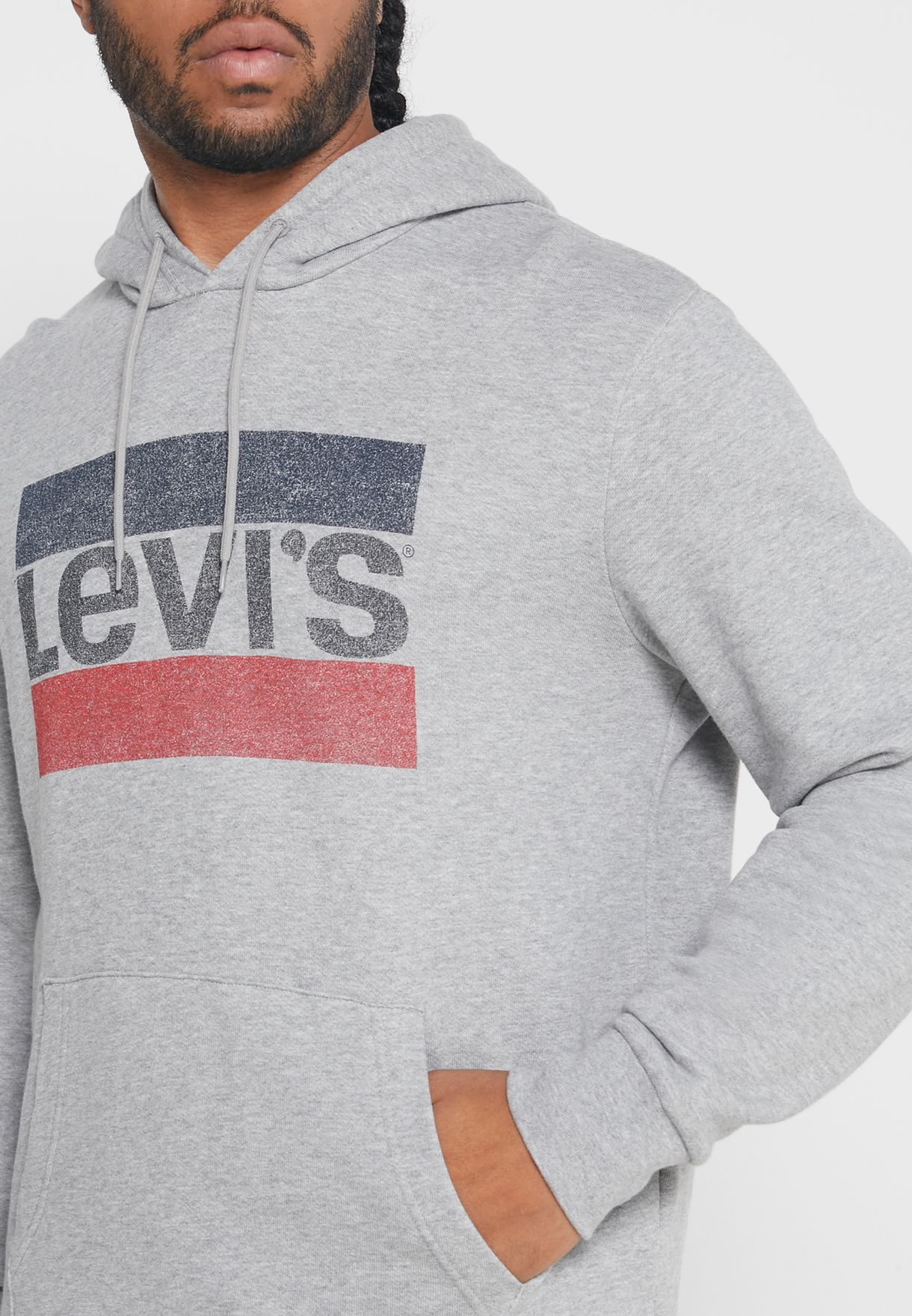 Buy Levis grey Logo Hoodie for Men in MENA, Worldwide