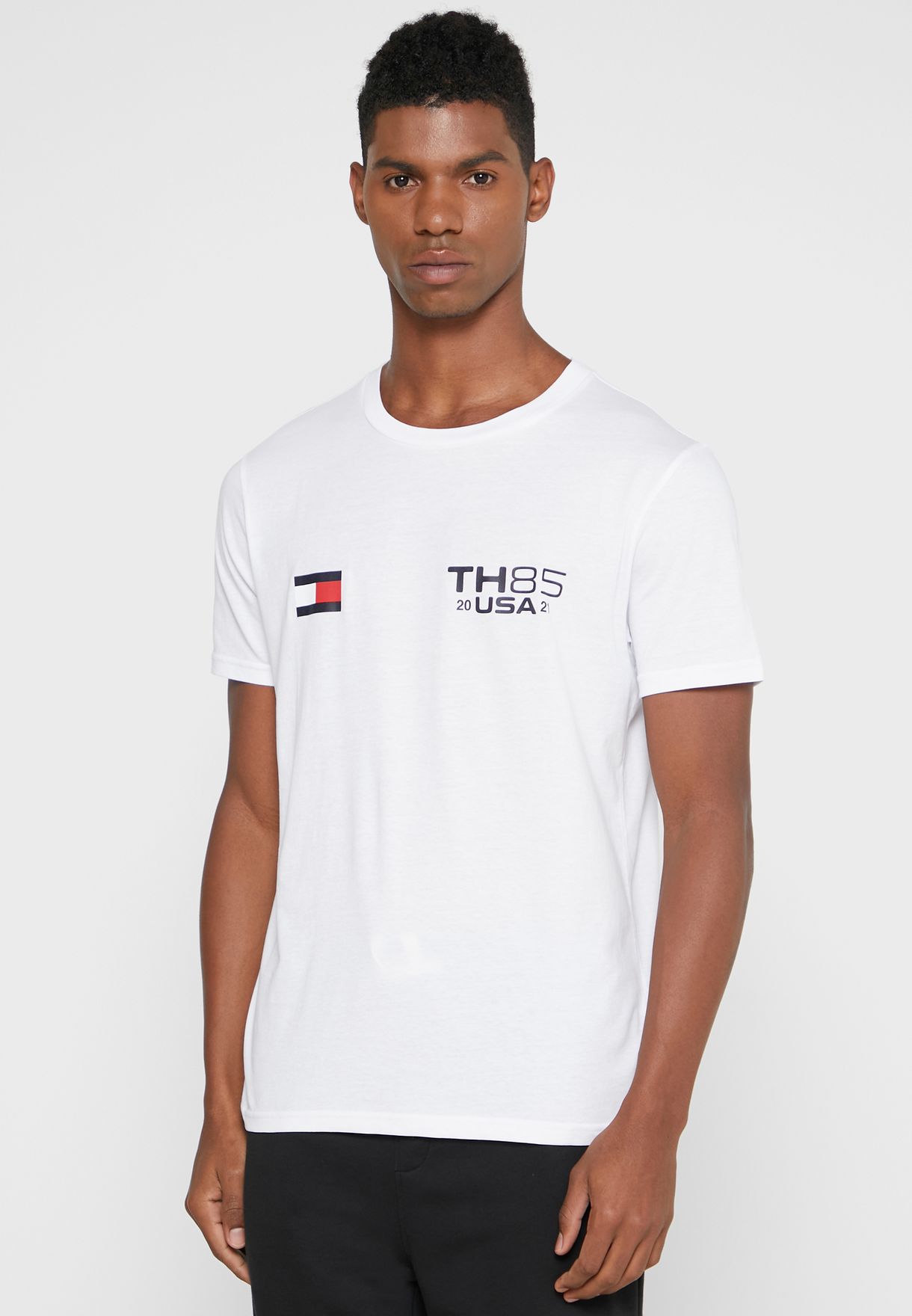 tommy hilfiger white crew neck