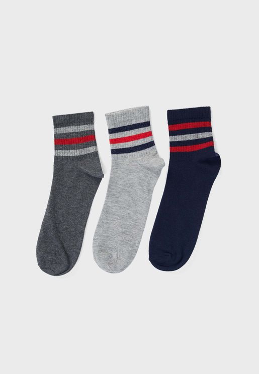3 Pack Assorted Crew Socks