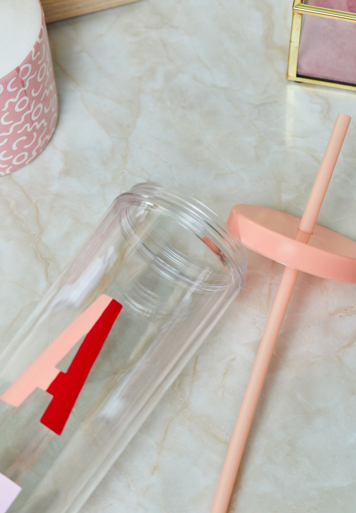 Monogram Tumbler With Straw - A