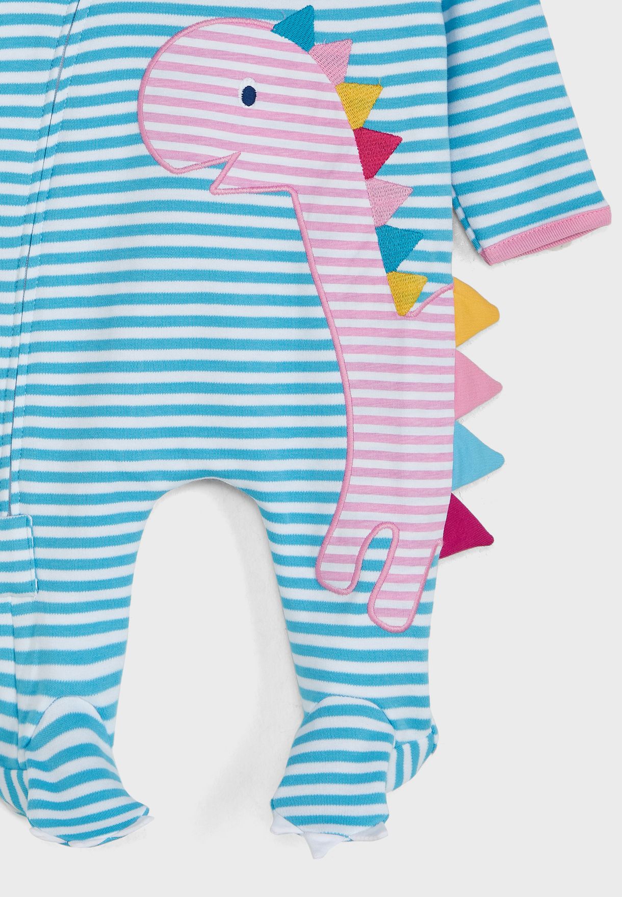 Infant Stiped Dino Onesie