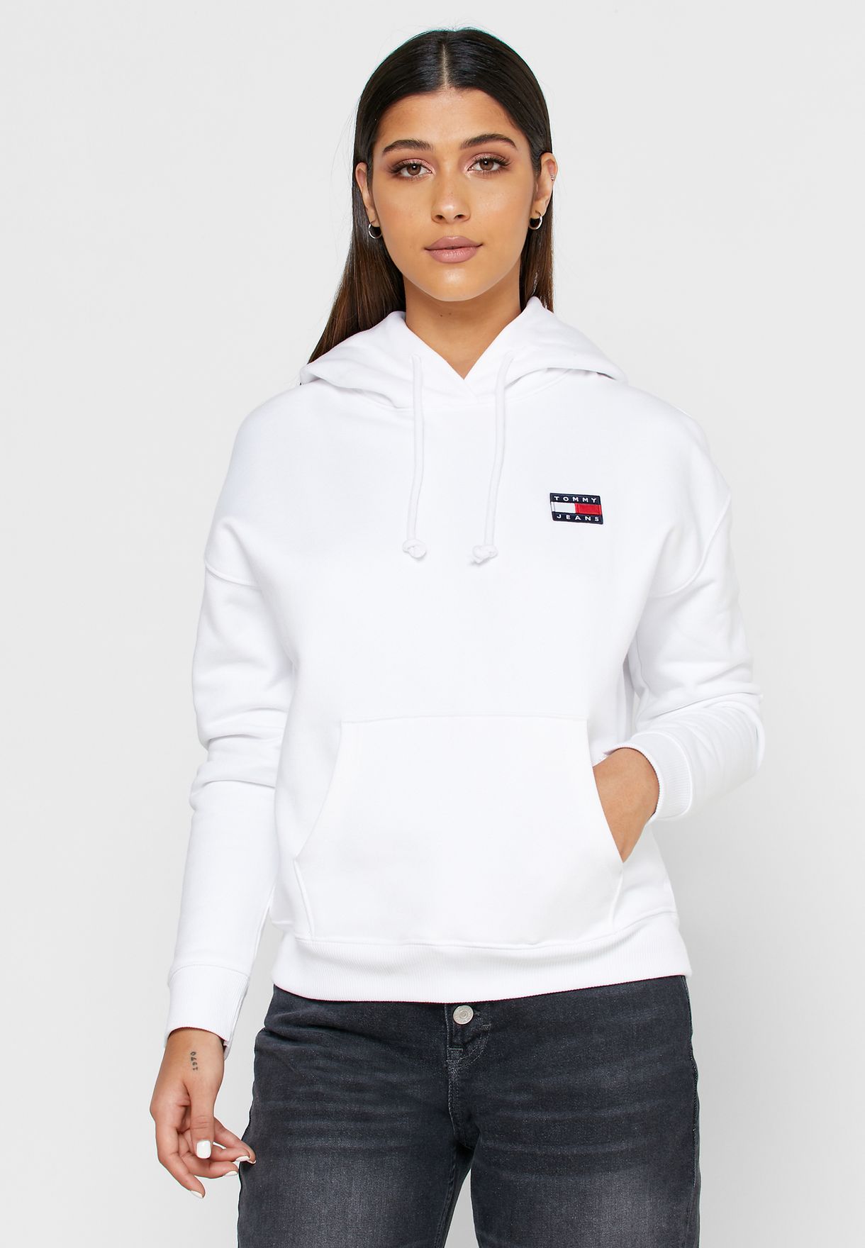 tommy jeans white hoodie women's