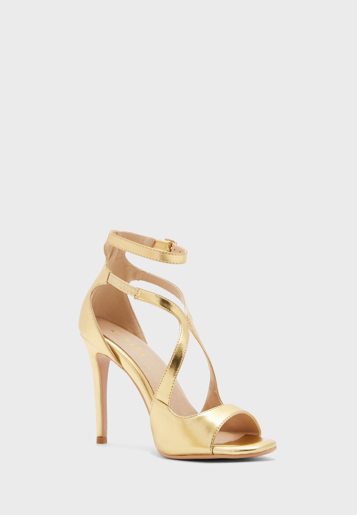 Curved Strap Ankle Strap Sandal
