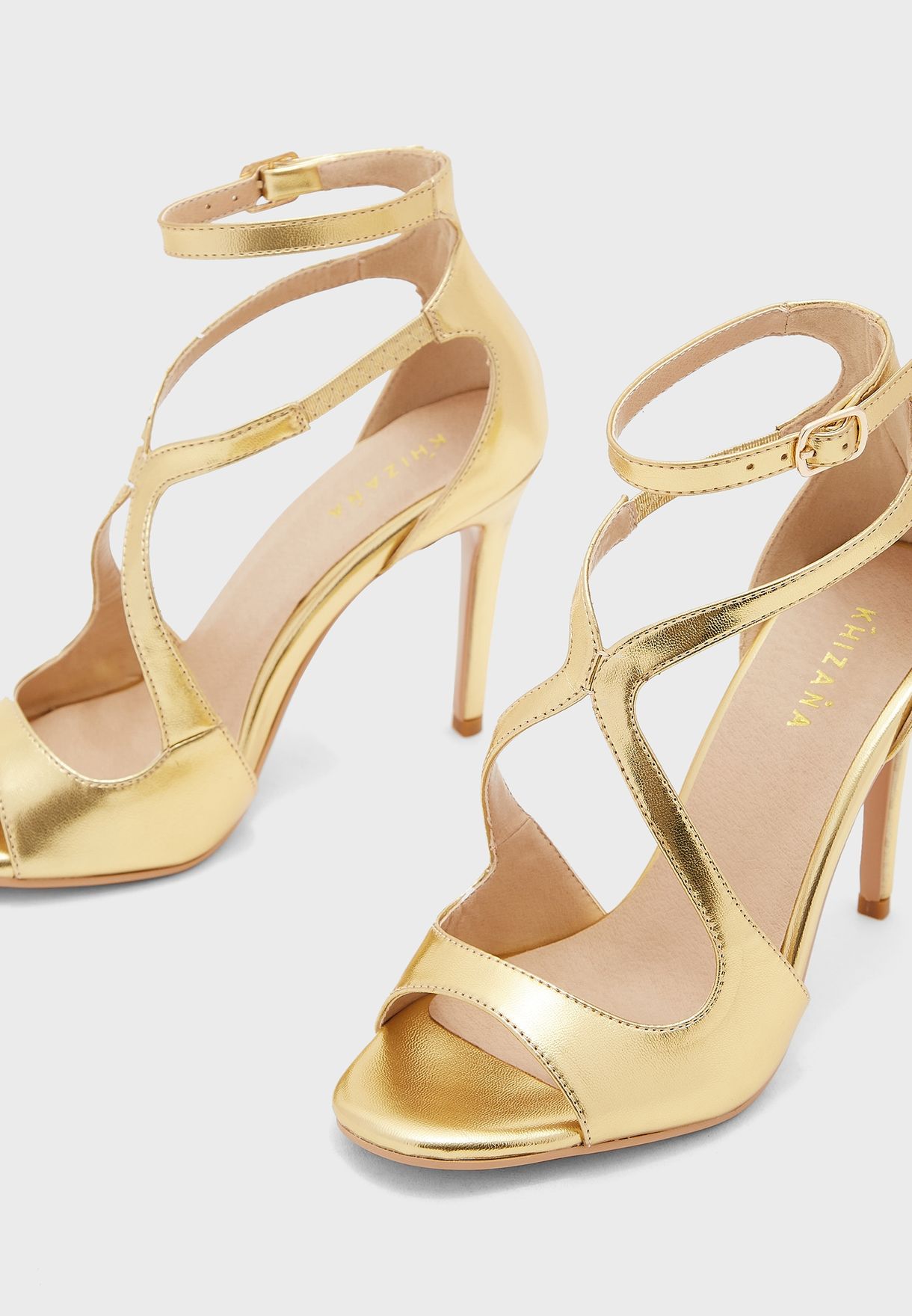 Curved Strap Ankle Strap Sandal