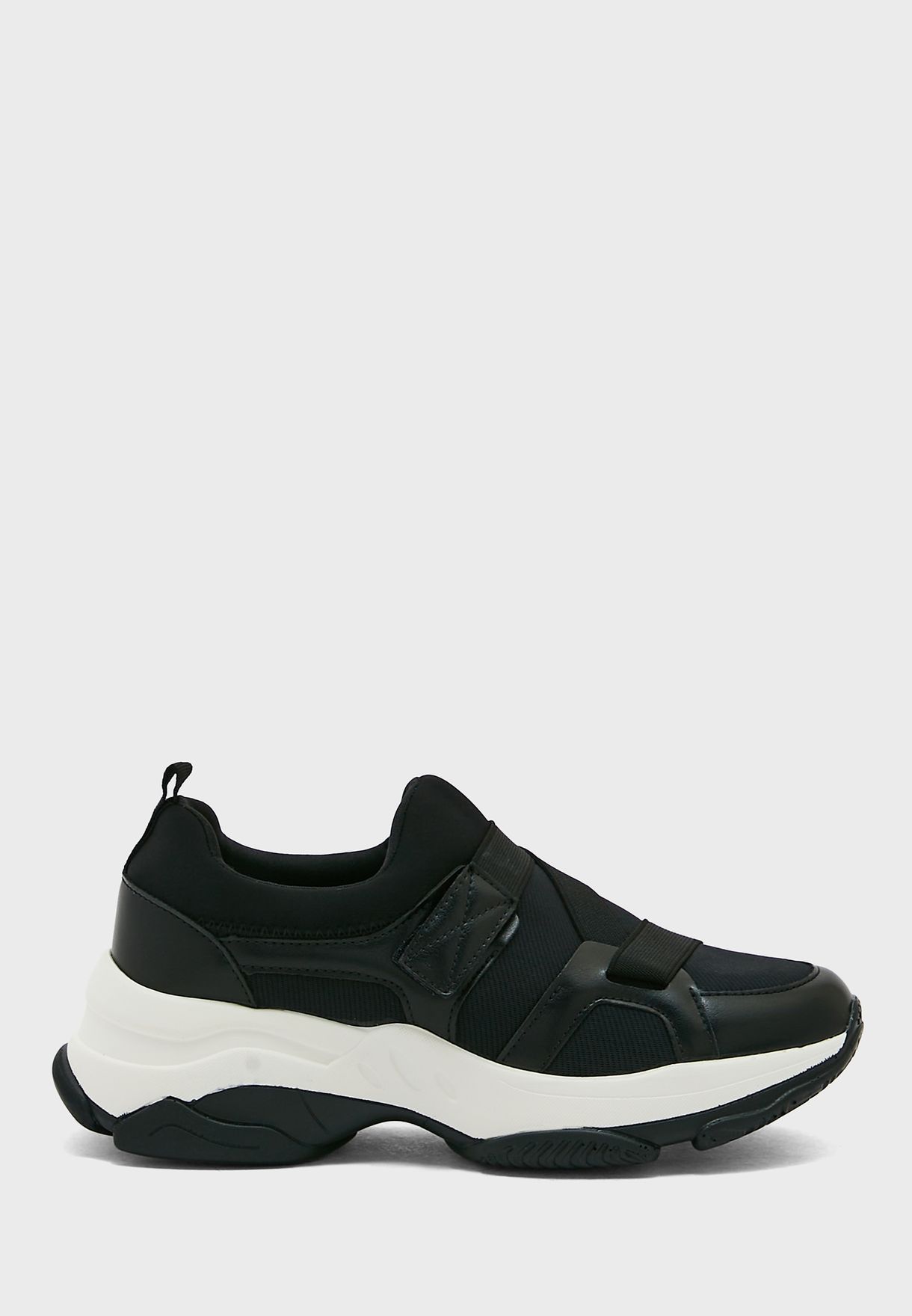 Elastic Strap Detail Colourblock Sneaker 