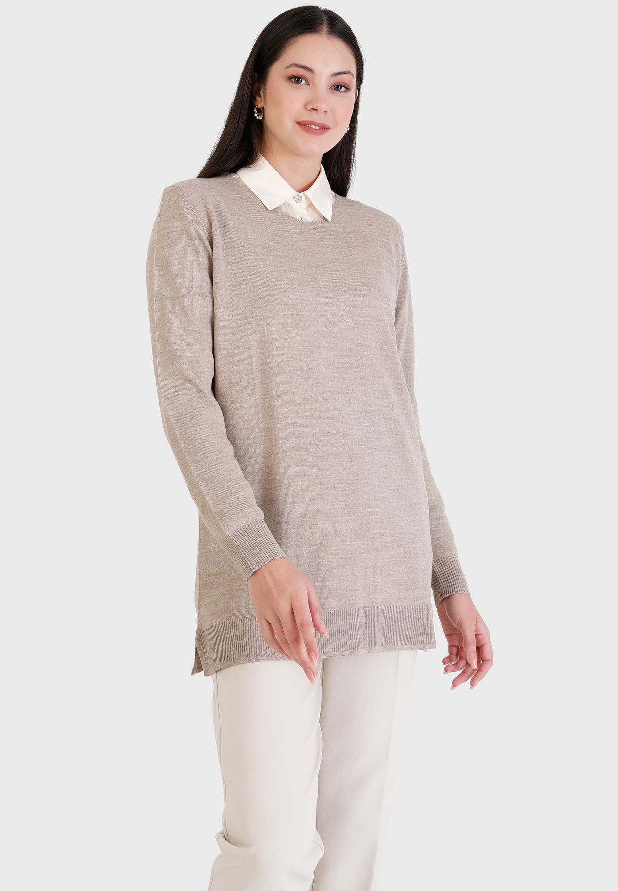 Crew Neck Knitted Sweater