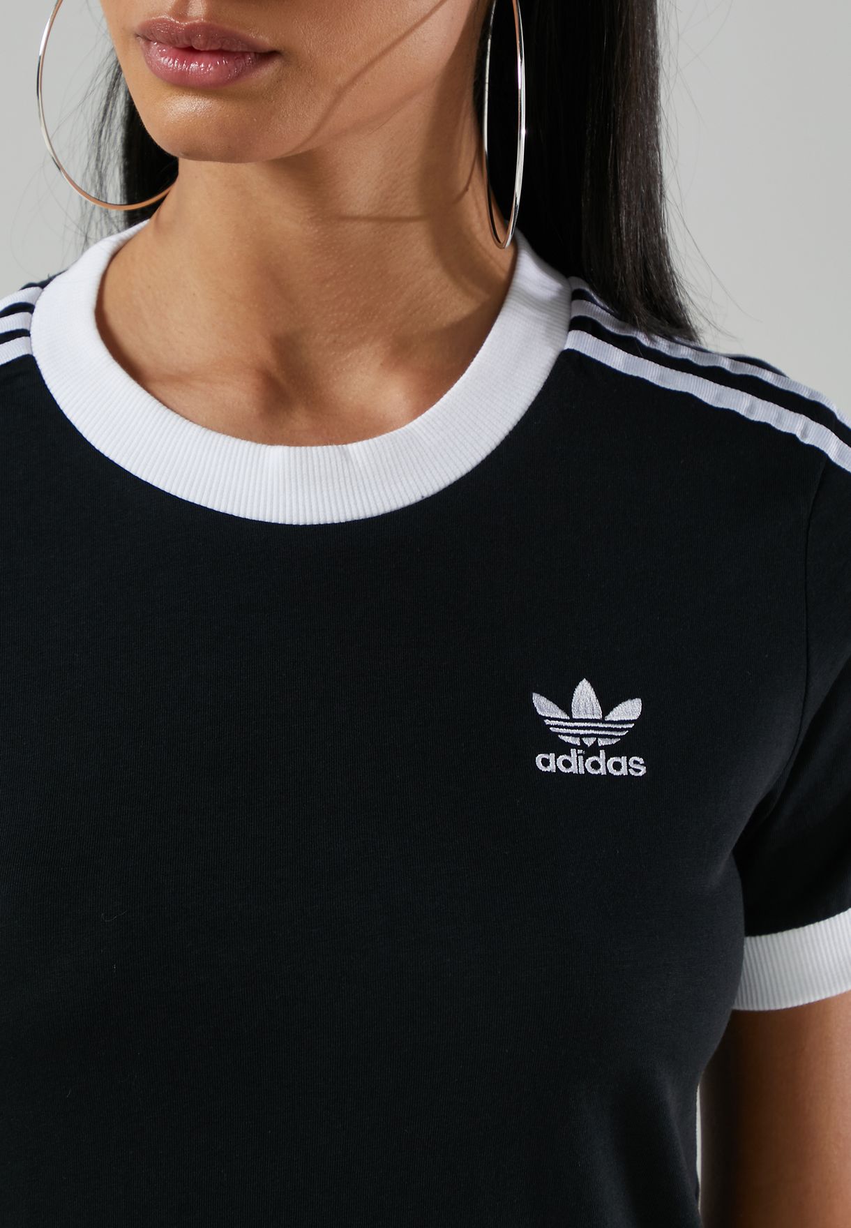 Buy adidas Originals black 3 Stripes Adicolor Casual Women\u0026#39;s T-Shirt  for Women in Dubai, Abu Dhabi | ED7482