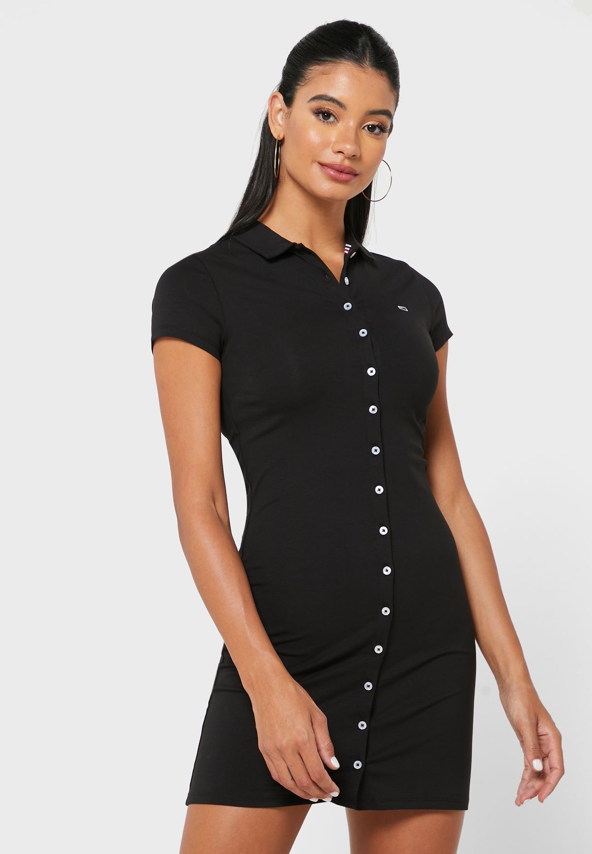 Buy Tommy Jeans black Button Down Polo ...