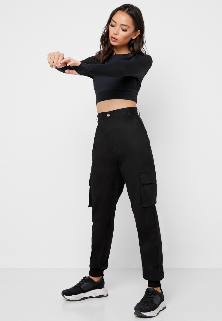 Missguided paperbag waist twill cargo pants in sand  ASOS  Casual trousers  women Clothes Discount clothing